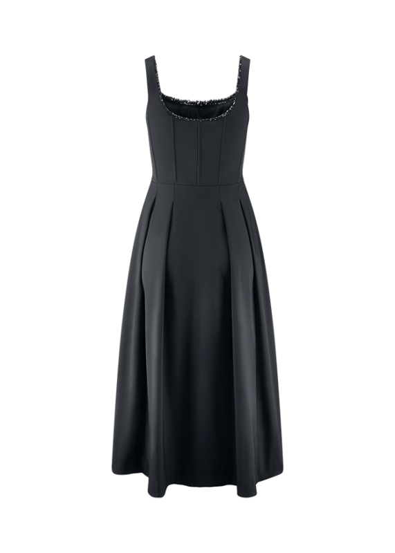 שמלה מבית המותג RIANI, בעיצוב קלאסי. גזרת A עם חצאית קפלים מתרחבת, מבד קליל וזורם. מחשוף מרובע, גב במפתח עמוק, וכתפיות גופיה רחבות ומעוטרות משלימים את העיצוב ויוצרים צללית מודרנית ונשית, וסטייל על זמני שיתאים לכל אירוע. עם כיסי צד וסגירה באמצעות רוכסן בגב.הרכב: 100% פוליאסטרהדוגמנית בגובה 1.75 ולובשת מידה 36 אירופאית