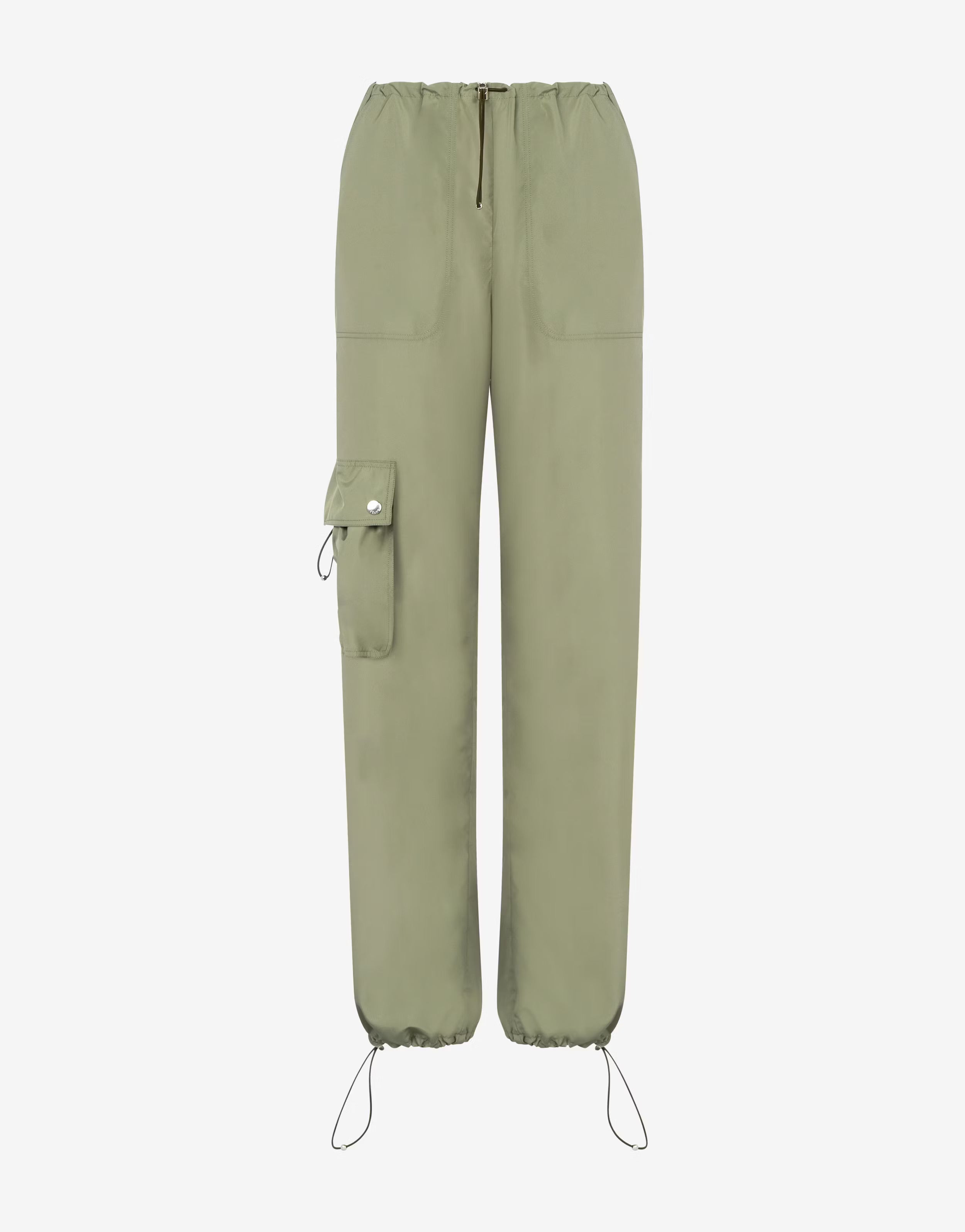 מכנסי קרגו עם שרוך הידוק במותניים וברגלייםהרכב: 100% פוליאסטרהדוגמנית בגובה 1.80 ולובשת מידה 42 איטלקית