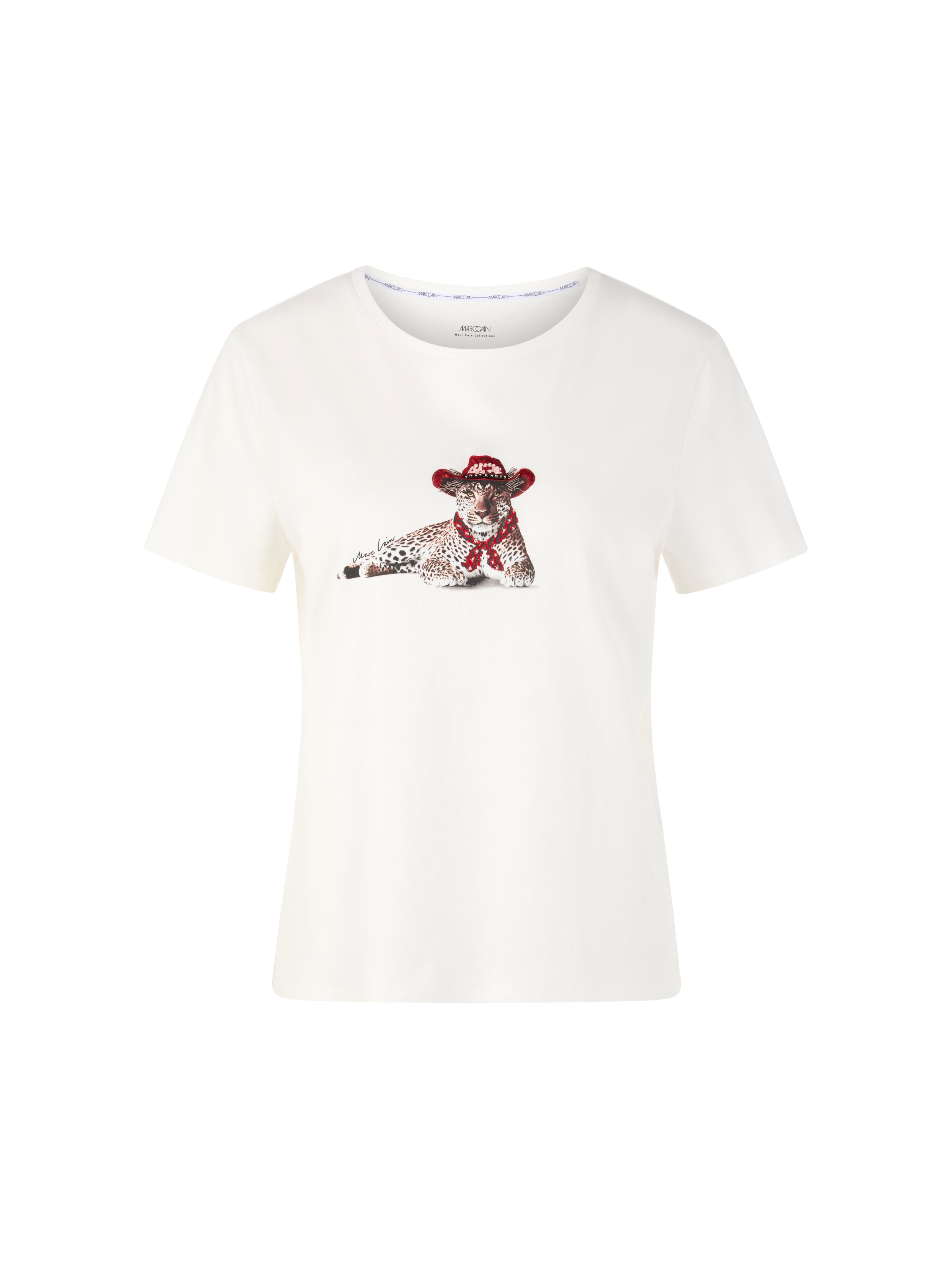 חולצת טי בגזרה נינוחה עם הדפס בעיטור פאייטים ופרנזים הרכב: 100% כותנההדוגמנית בגובה 1.79 ולובשת מידה 3 של מארק קיין