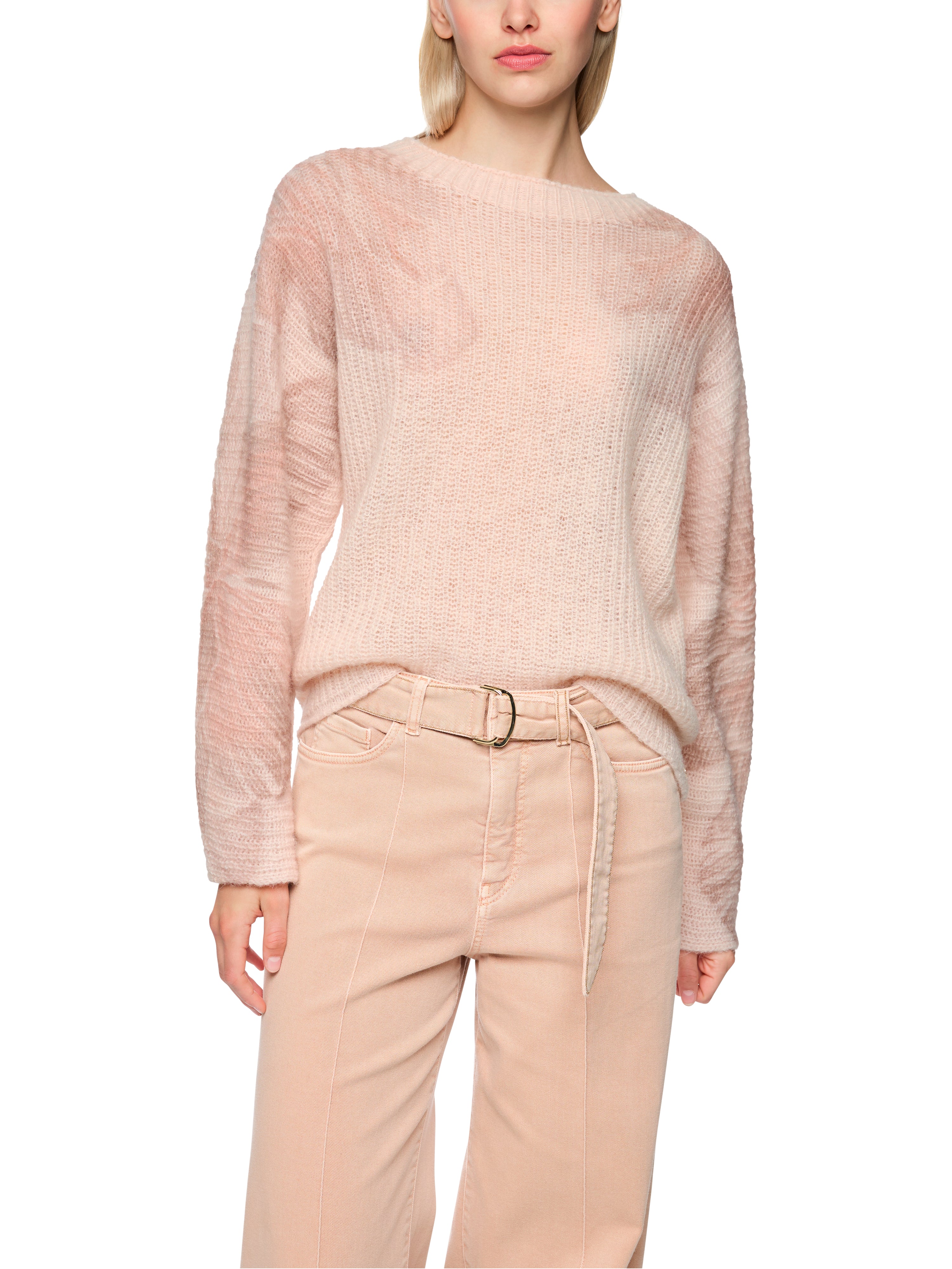 סריג בגזרה רחבה עם צווארון עגול ושרוולים ארוכים הכוללים הדפס פרחוני עדיןהרכב: 55% אלפקה, 35% פוליאמיד, 10% צמרהדוגמנית בגובה 1.79 ולובשת מידה 3 של מארק קיין