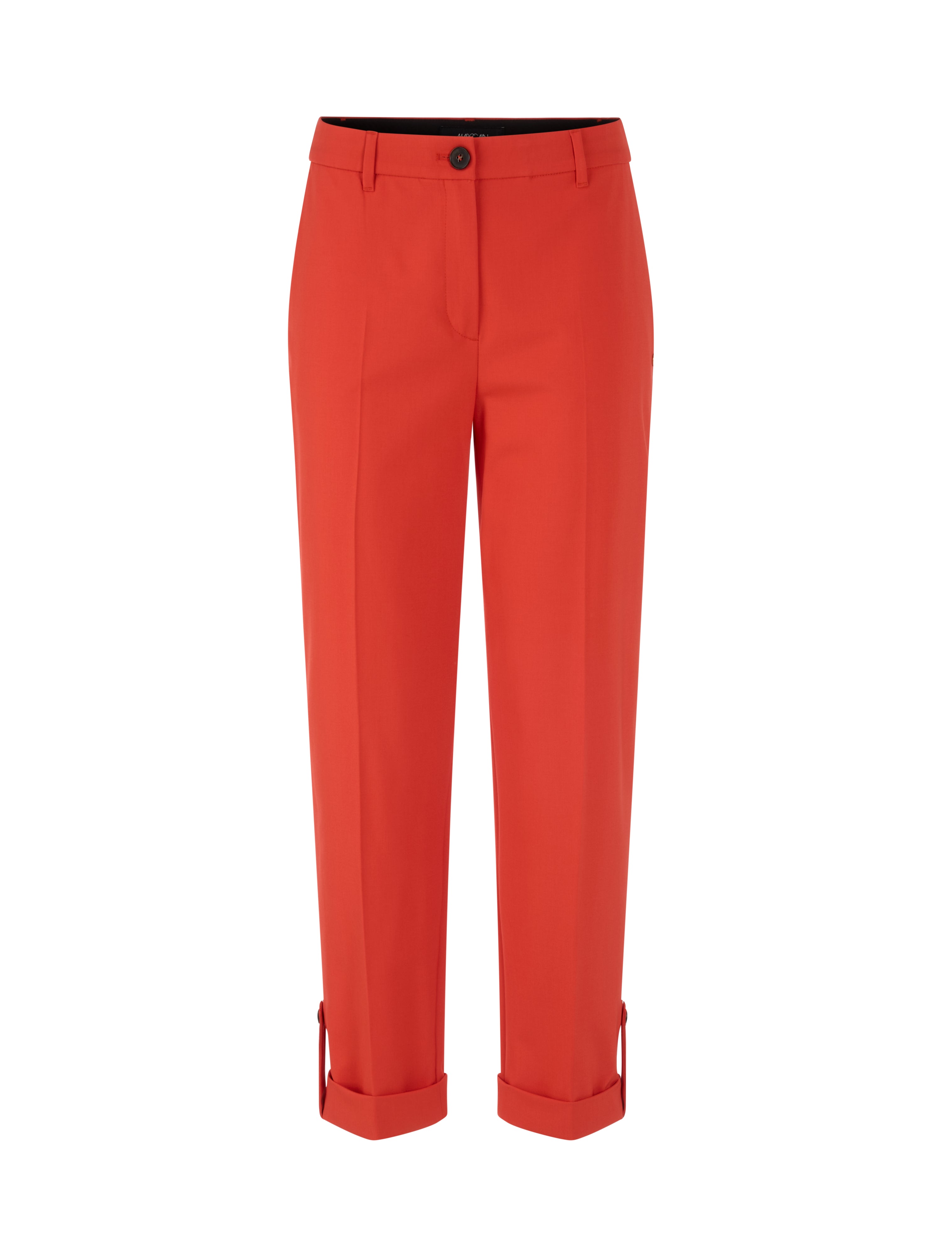 מכנסיים באורך 7/8 עם מכפלת וכיסים אחורייםהרכב: 48% ויסקוזה, 48% פוליאסטר, 4% אלסטןהדוגמנית בגובה 1.79 ולובשת מידה 3 של מארק קיין