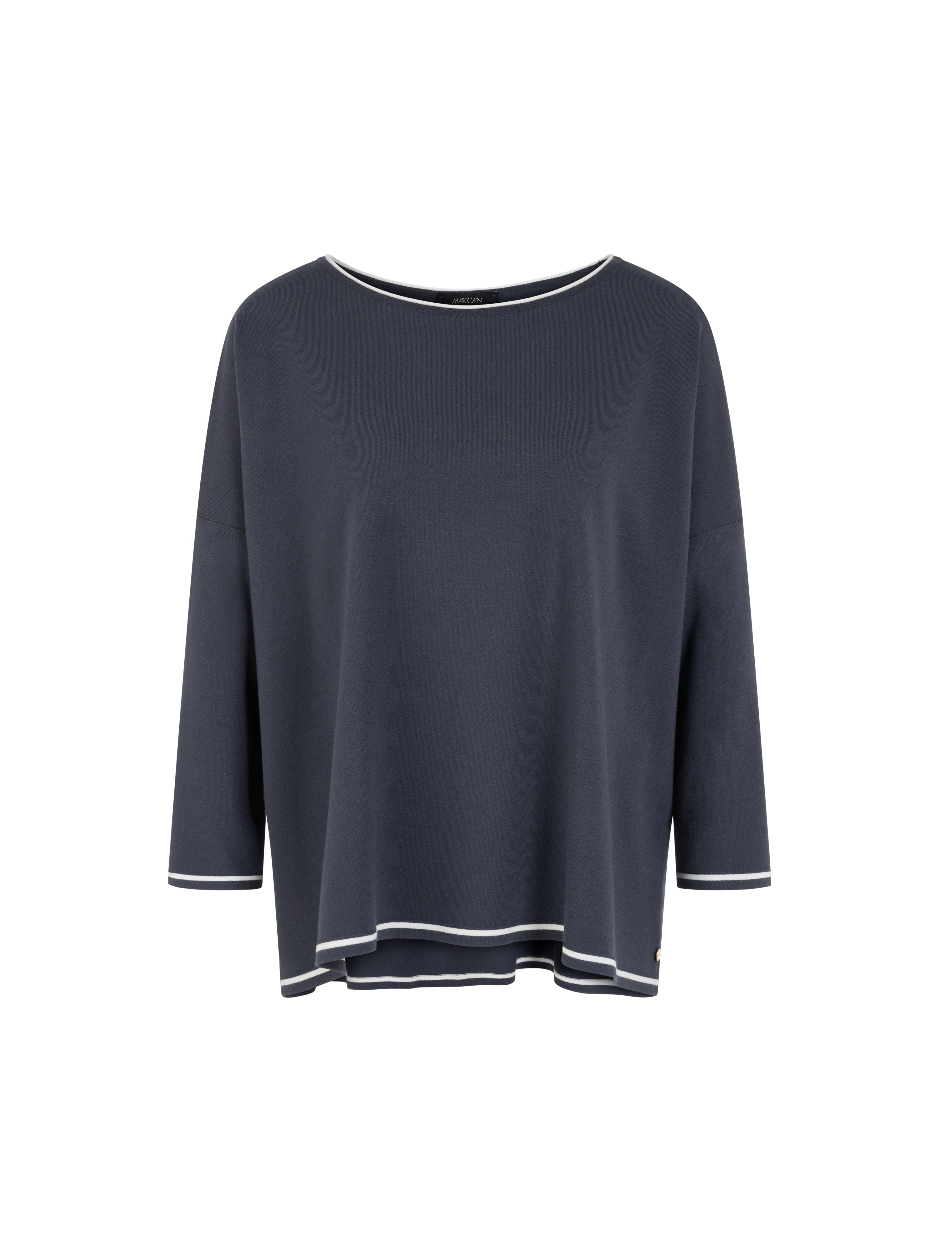 סריג דק בגזרת אוברסייז עם שרוולי 3/4הרכב: 70% ויסקוזה, 30% פוליאסטרהדוגמנית בגובה 1.79 ולובשת מידה 3 של מארק קיין