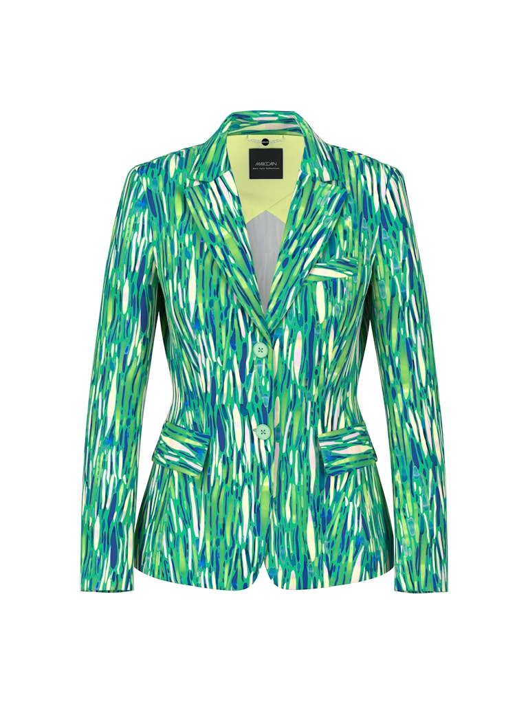 בלייזר בגזרה קלאסית וצמודה לגוף, עשוי בד ג'רזי סקובה נוח וגמיש. עם בטנה קלה, שני כיסים חזיתיים, צווארון דש, וסגירה באמצעות 2 כפתורים.הרכב: 47% פוליאסטר, 47% ויסקוזה, 6% אלסטןהדוגמנית בגובה 1.79 ולובשת מידה 3 של מארק קיין