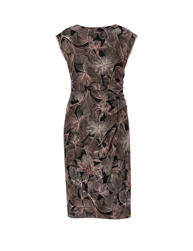 שמלת קוקטייל בגזרה צמודה עם הדפס פרחוניהרכב: 87% פוליאסטר, 13% אלסטןהדוגמנית בגובה 1.79 ולובשת מידה 3 של מארק קיין