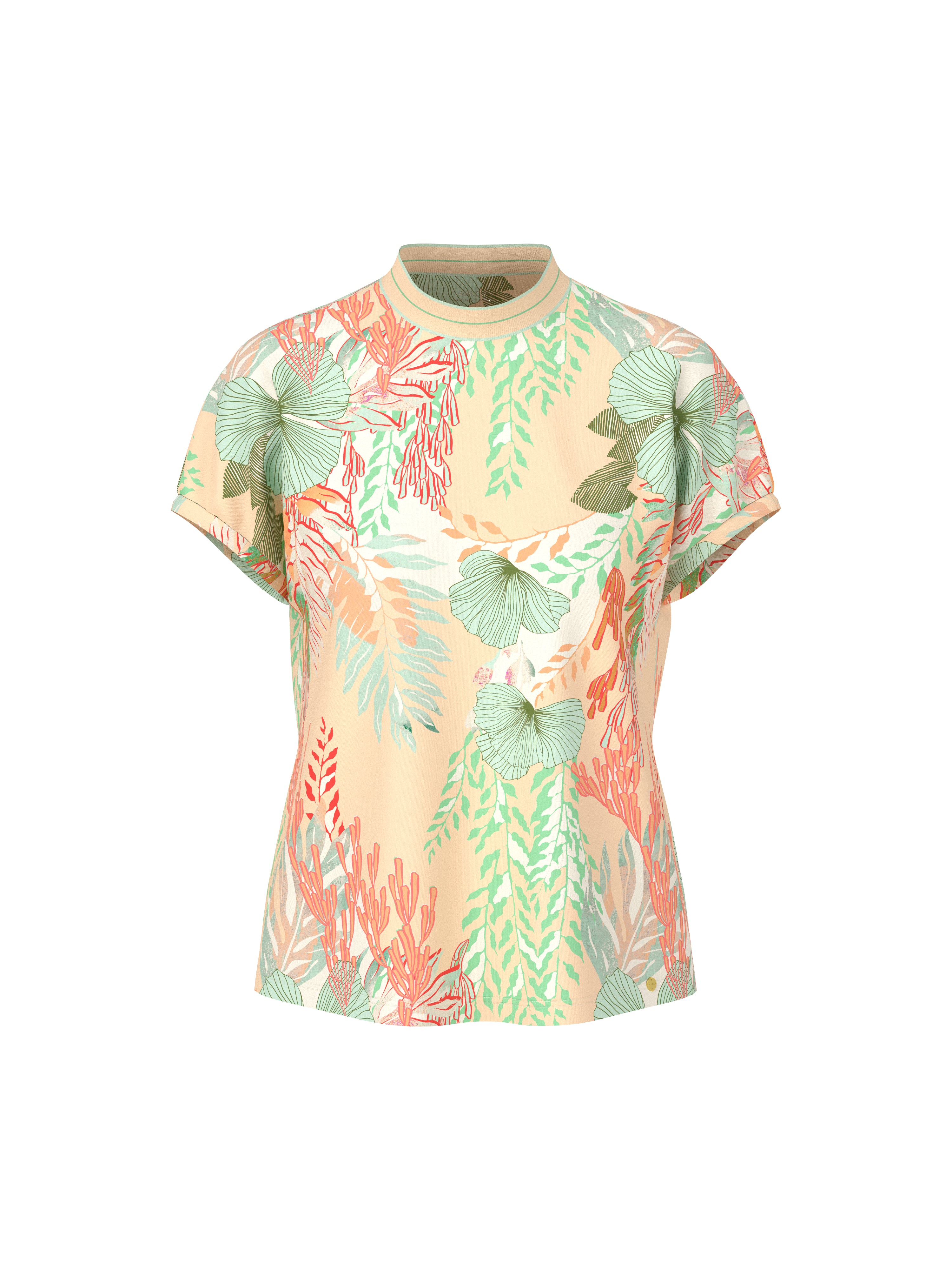 חולצת טי בגזרה רפויה עם הדפס פרחוניהרכב: 95% כותנה, 5% אלסטןהדוגמנית בגובה 1.79 ולובשת מידה 3 של מארק קיין