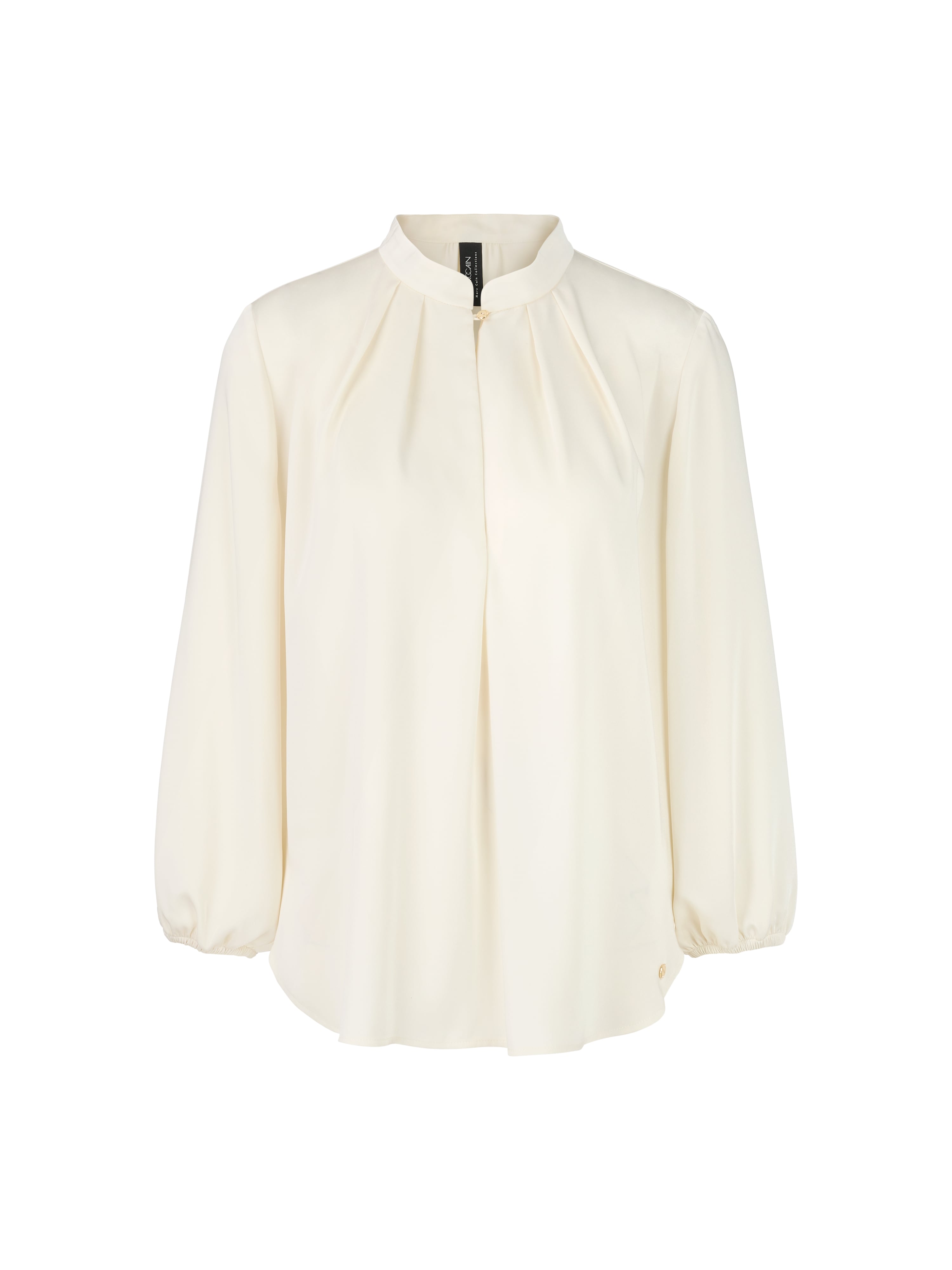 חולצת בלוזון בגזרה רפויה עם צווארון בסגירת כפתור ושרוולים נפוחיםהרכב: 100% פוליאסטרהדוגמנית בגובה 1.79 ולובשת מידה 3 של מארק קיין