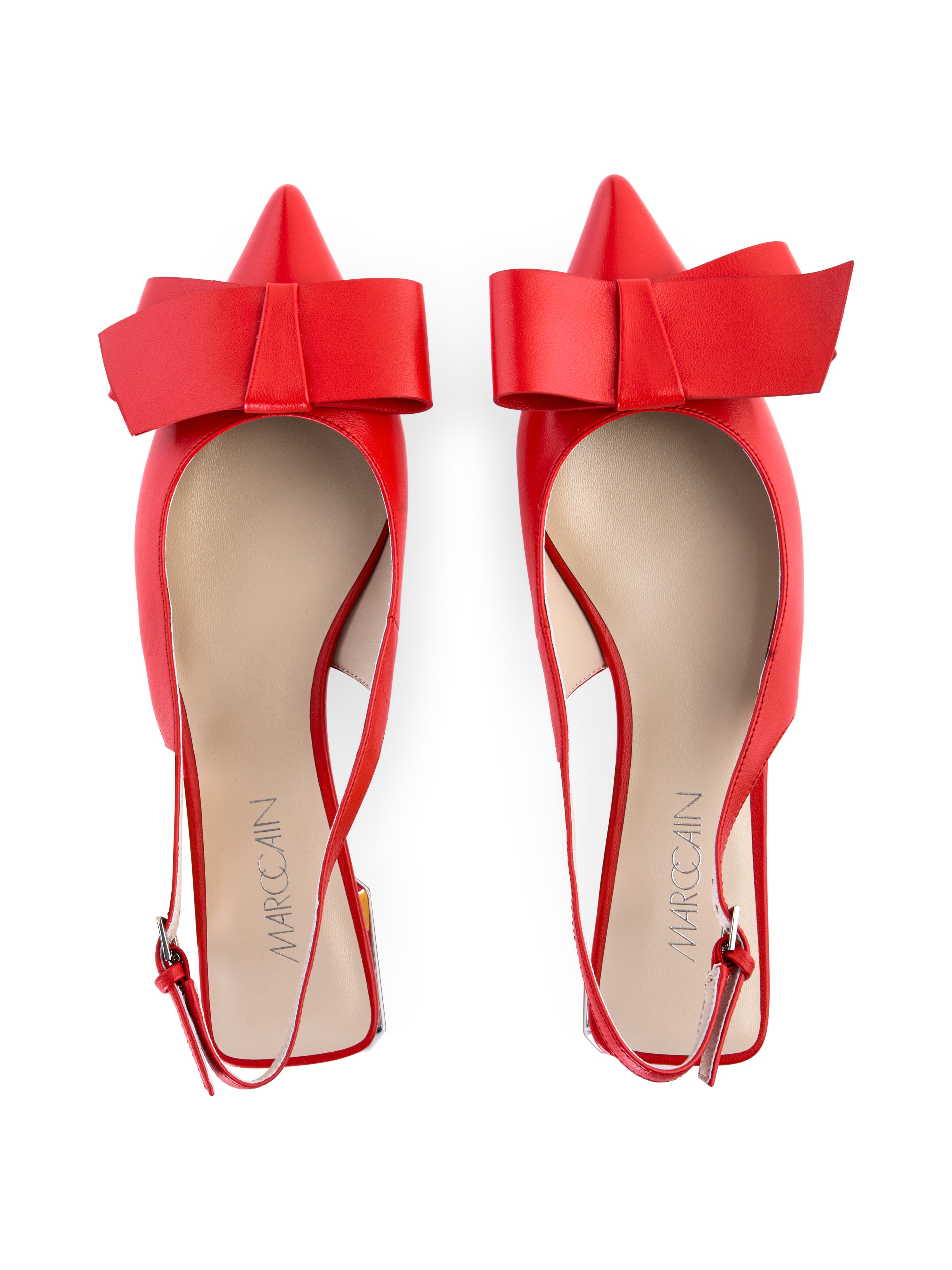 נעלי בלרינה בעיטור פפיון עם סיומת מחודדתהרכב :100% עורגובה עקב: 10 מ"מ