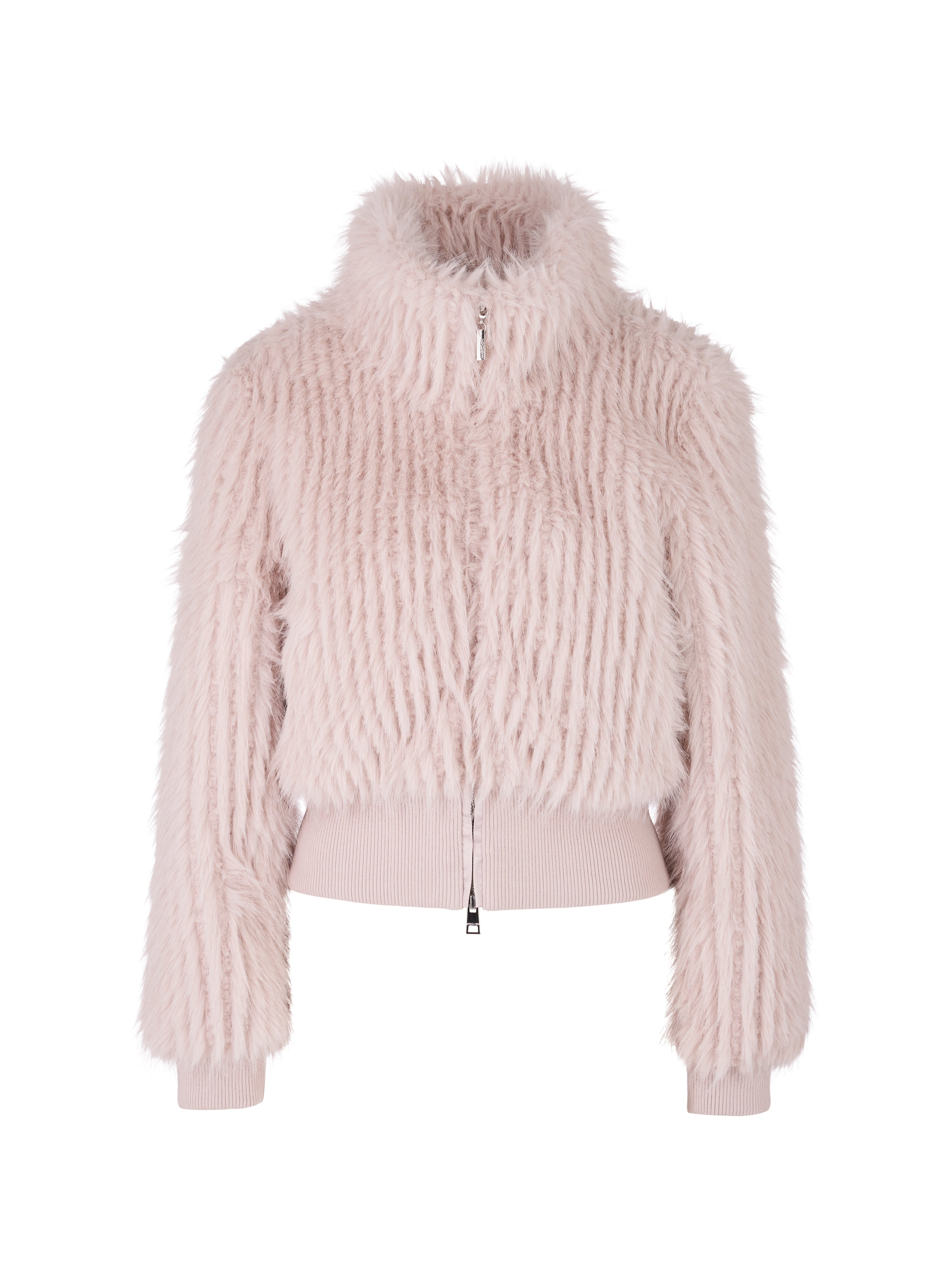 מעיל דמוי פרווה בגזרת קרופ עם סגירת רוכסןהרכב: 100% פוליאסטרהדוגמנית בגובה 1.79 ולובשת מידה 3 של מארק קיין