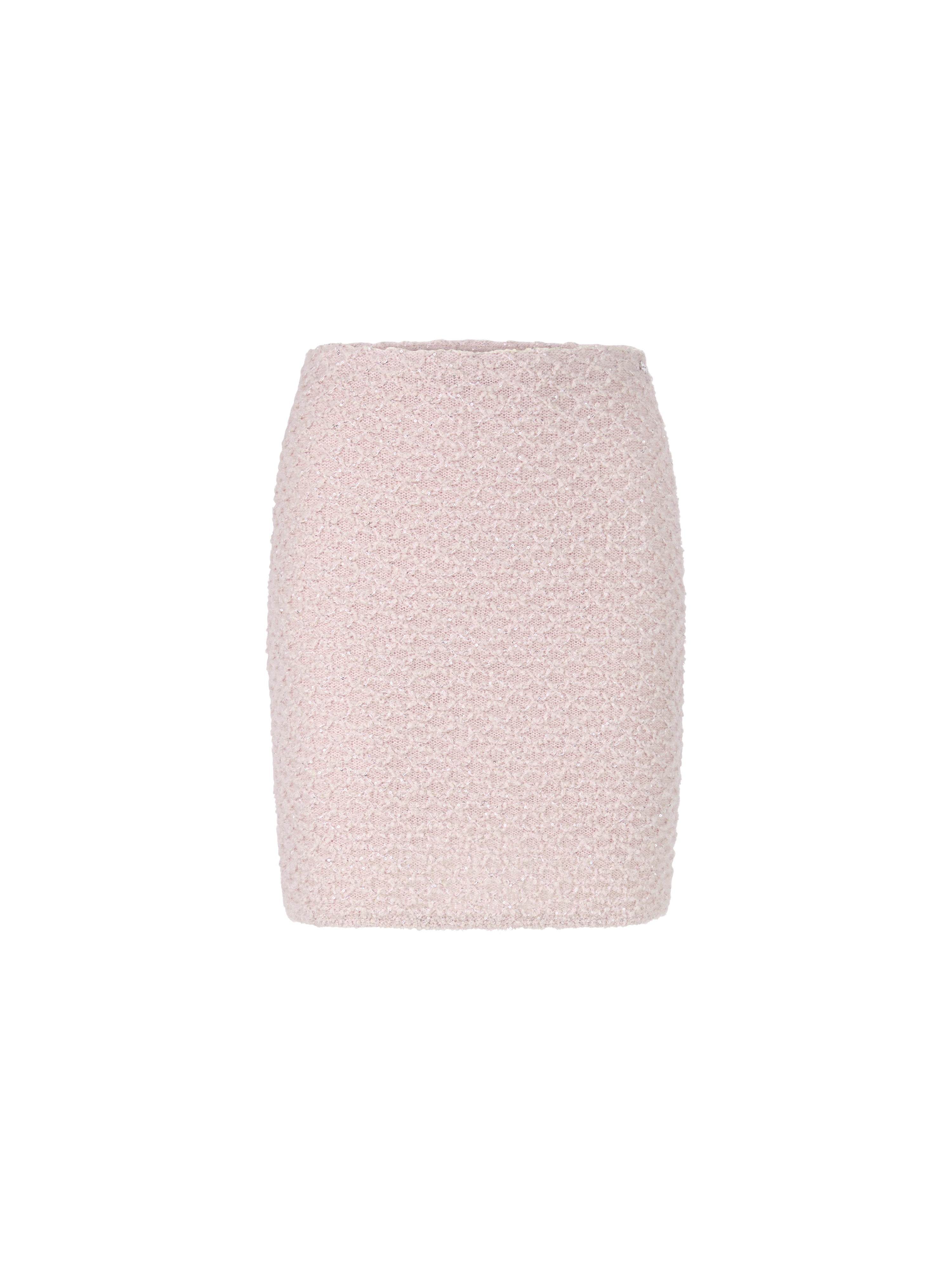 חצאית סרוגה בעלת גזרה צמודה הרכב: 31% פוליאמיד, 25% אקריליק, 23% אלפקה, 12% פוליאסטר, 9% צמרהדוגמנית בגובה 1.79 ולובשת מידה 3 של מארק קיין