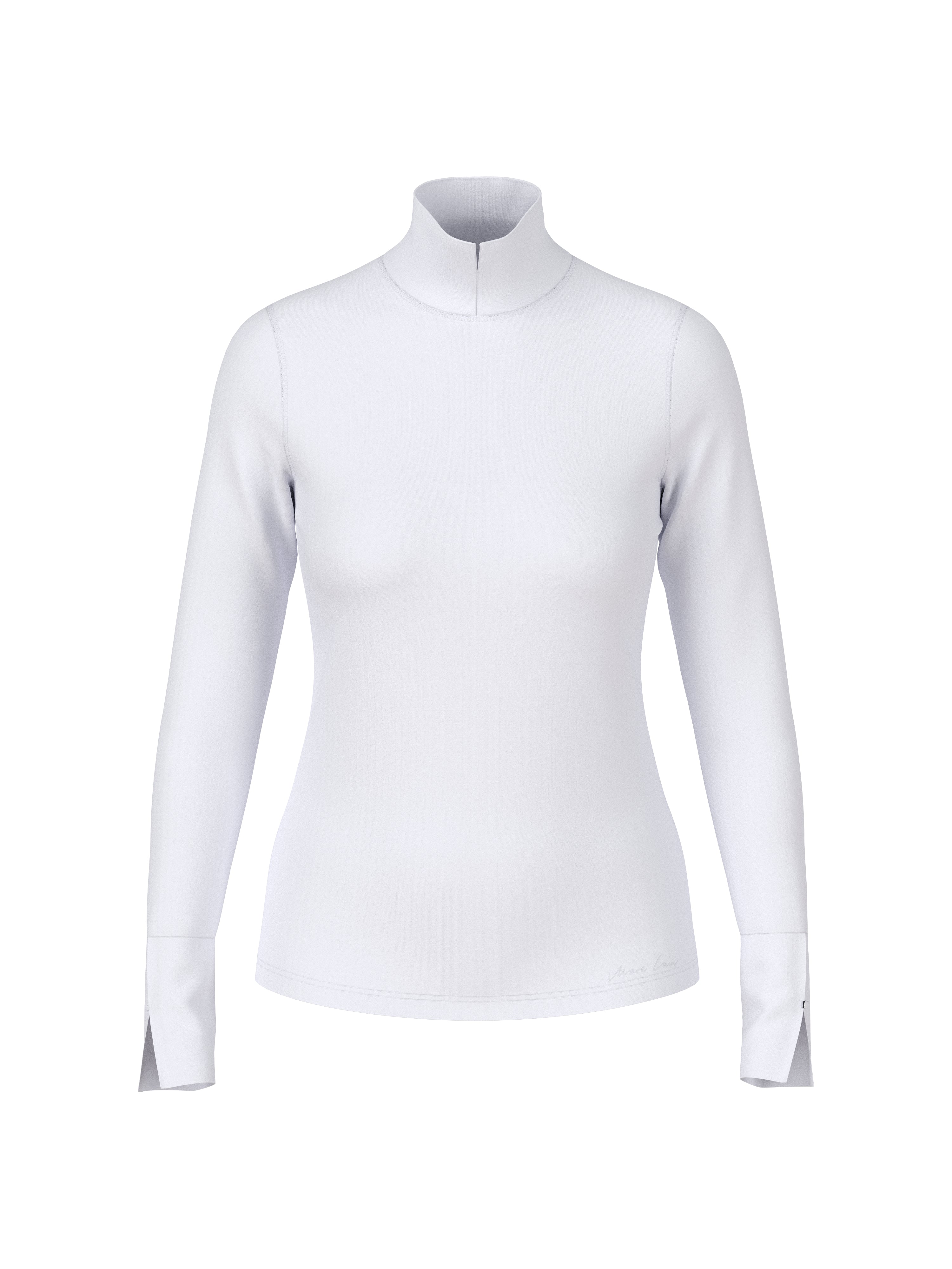 חולצת גולף בגזרה צמודה עם שרוולים ארוכיםהרכב: 95% כותנה, 5% אלסטןהדוגמנית בגובה 1.79 ולובשת מידה 3 של מארק קיין