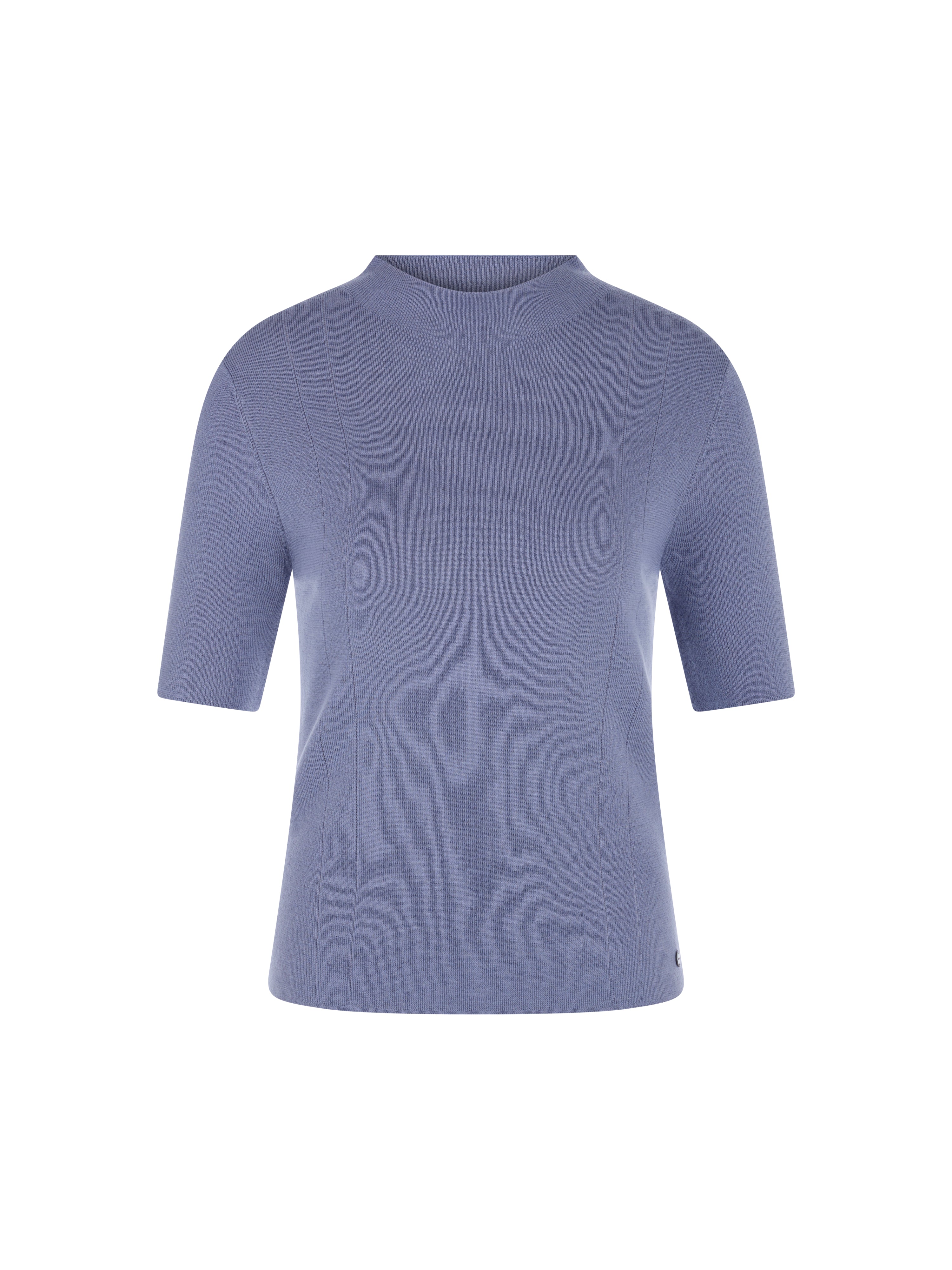 סוודר עשוי צמר בשילוב חוטי לורקס בעל גזרה צמודה הרכב: 85% צמר, 15% סיבים מתכתייםהדוגמנית בגובה 1.79 ולובשת מידה 3 של מארק קיין