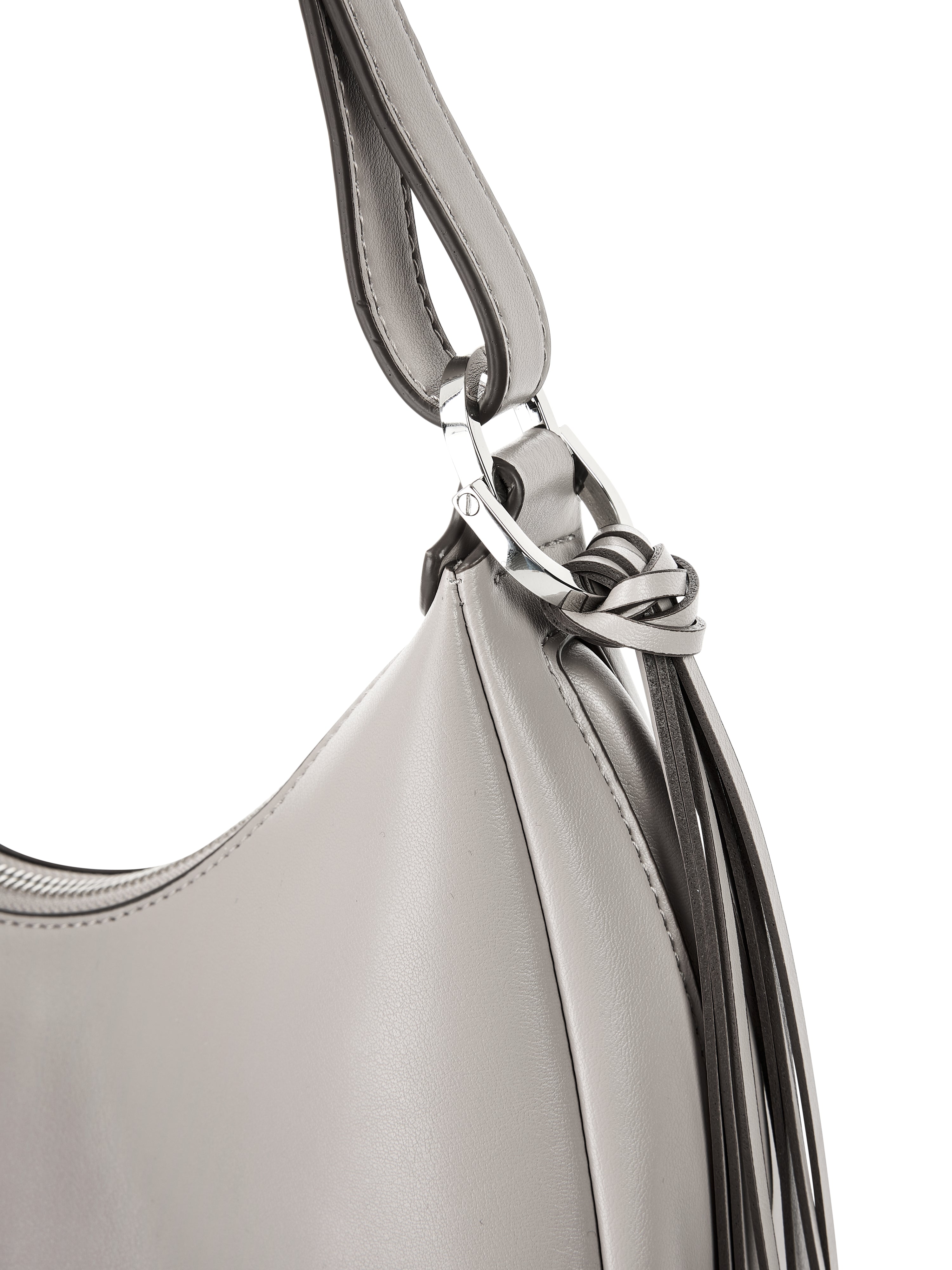 תיק כתף בצורת חצי ירח עם רצועה מתכווננת ופרנזים הרכב: 100% פוליאסטר, ציפוי פוליאוריטןמידות: 27*9*24 ס"מ