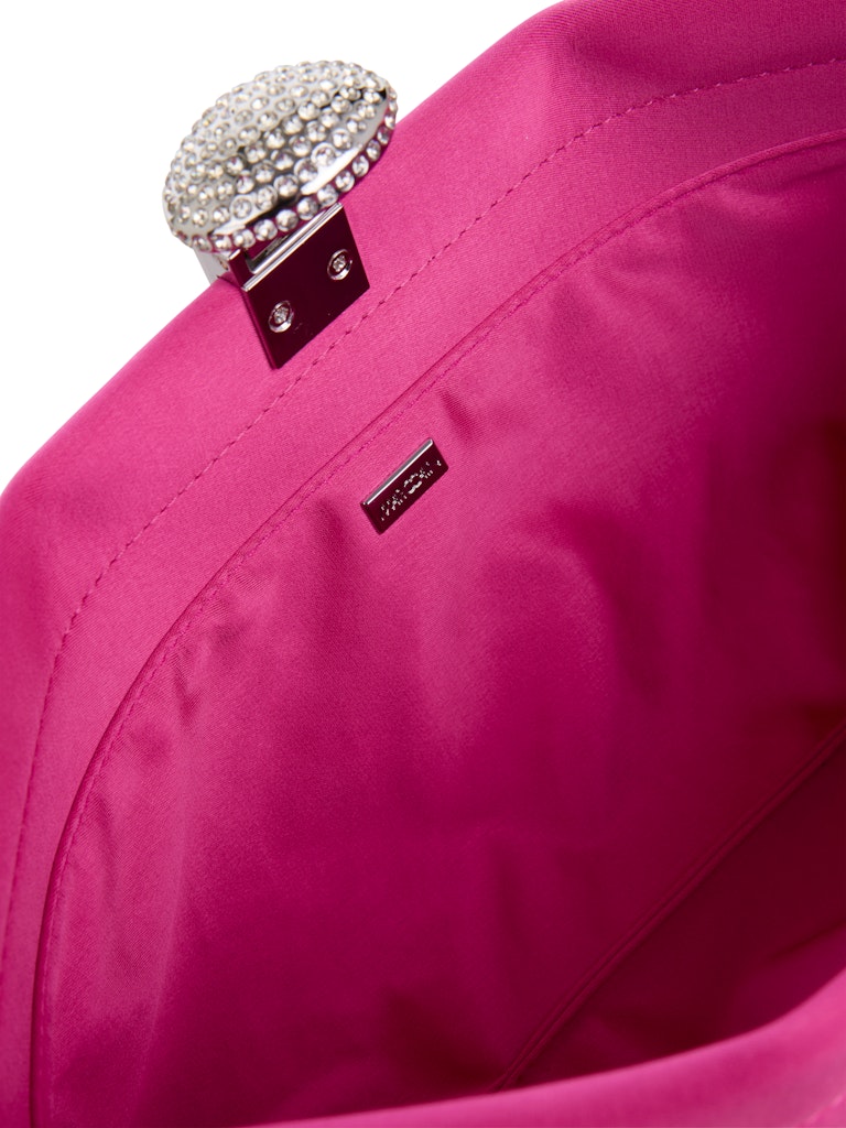 תיק קלאץ' אלגנטי מסאטן, עם סוגר מתכתי מעוטר אבני קריסטל.מידות: 23*7*13 ס"מהרכב: 100% פוליאסטר