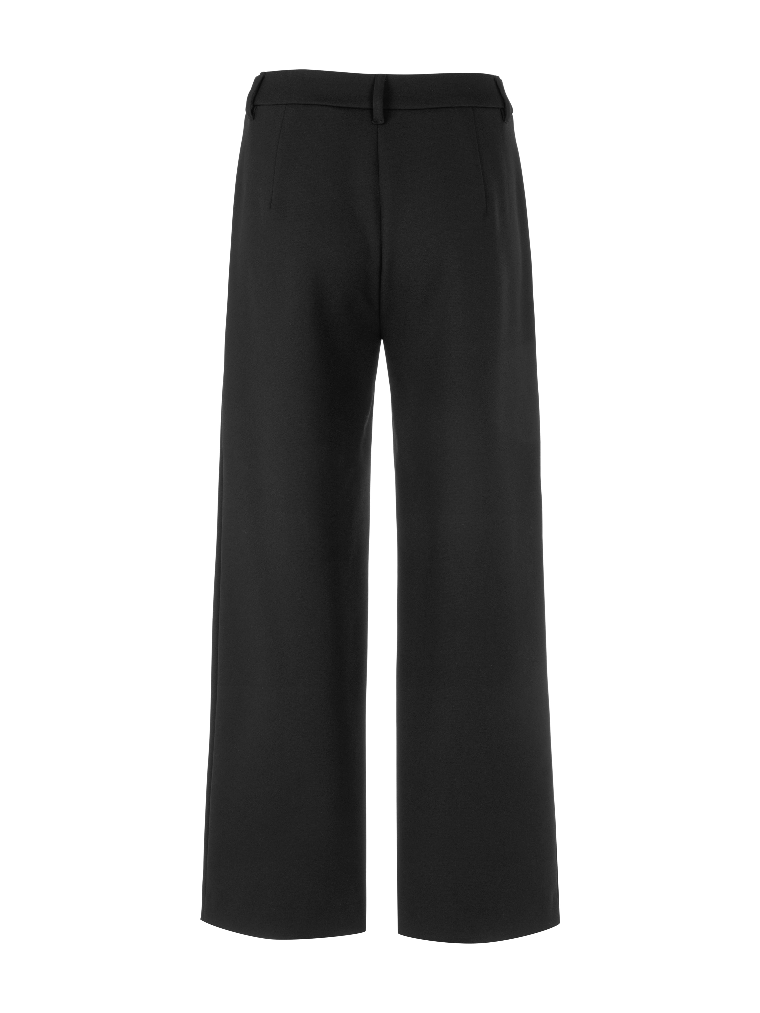 מכנסי בד בגזרה גבוהה, גזרה ישרה עם מותן גבוהה וכיסים צדדייםהרכב בד: 85% פוליאסטר, 15% אלסטןהדוגמנית בגובה 1.79 ולובשת מידה 3 של מארק קיין.