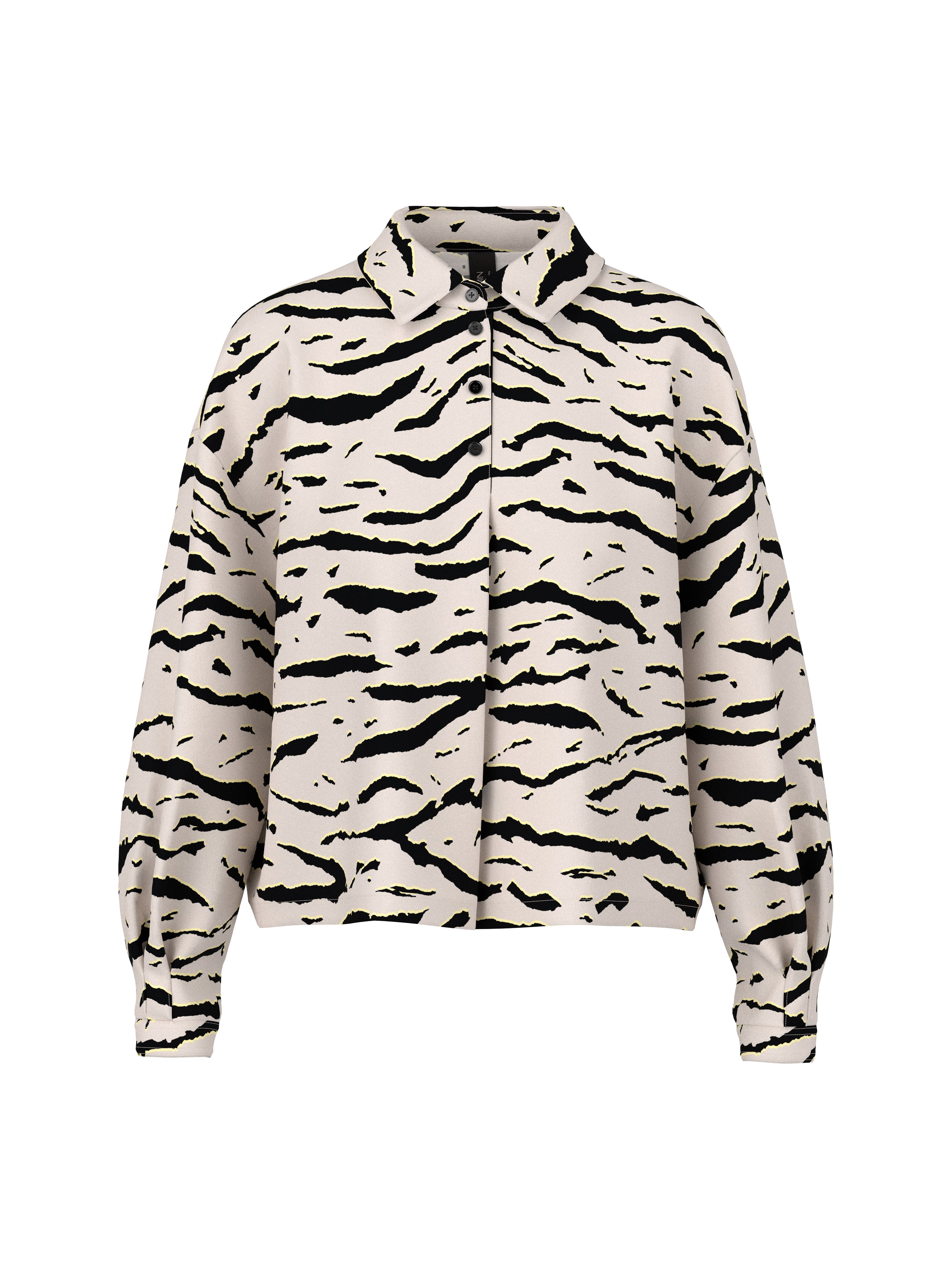 חולצה סגנון קז'ואל בגזרה רחבה עם הדפסהרכב: 100% ויסקוזההדוגמנית בגובה 1.79 ולובשת מידה 3 של מארק קיין