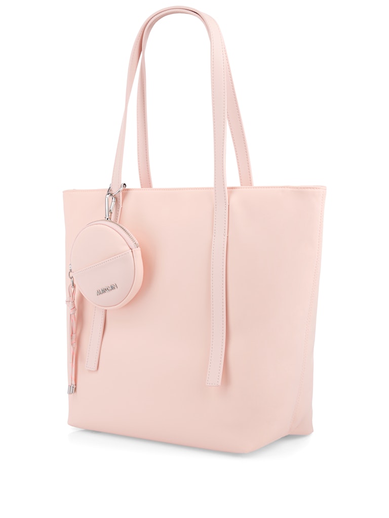 תיק כתף בגודל בינוני, עשוי חומר דמוי עור.עיצוב קלאסי, עם ידיות ארוכות, תא פנימי, סגירה באמצעות רוכסן, ותוספת דיטייל נשלף של ארנק מחזיק מפתחות עגול, המתחבר לידית בחזית.מידות: 28*17*30 ס"מהרכב: 100% פוליאמיד