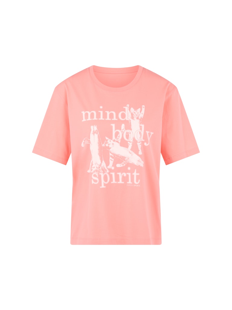 חולצת טישירט בגזרה ישרה ונינוחה, עשויה כותנה אורגנית רכה ונעימה במיוחד. עם שרוולים קצרים, צווארון עגול, והדפס חתולים בחזית.הרכב: 100% כותנה אורגניתהדוגמנית בגובה 1.79 ולובשת מידה 3 של מארק קיין