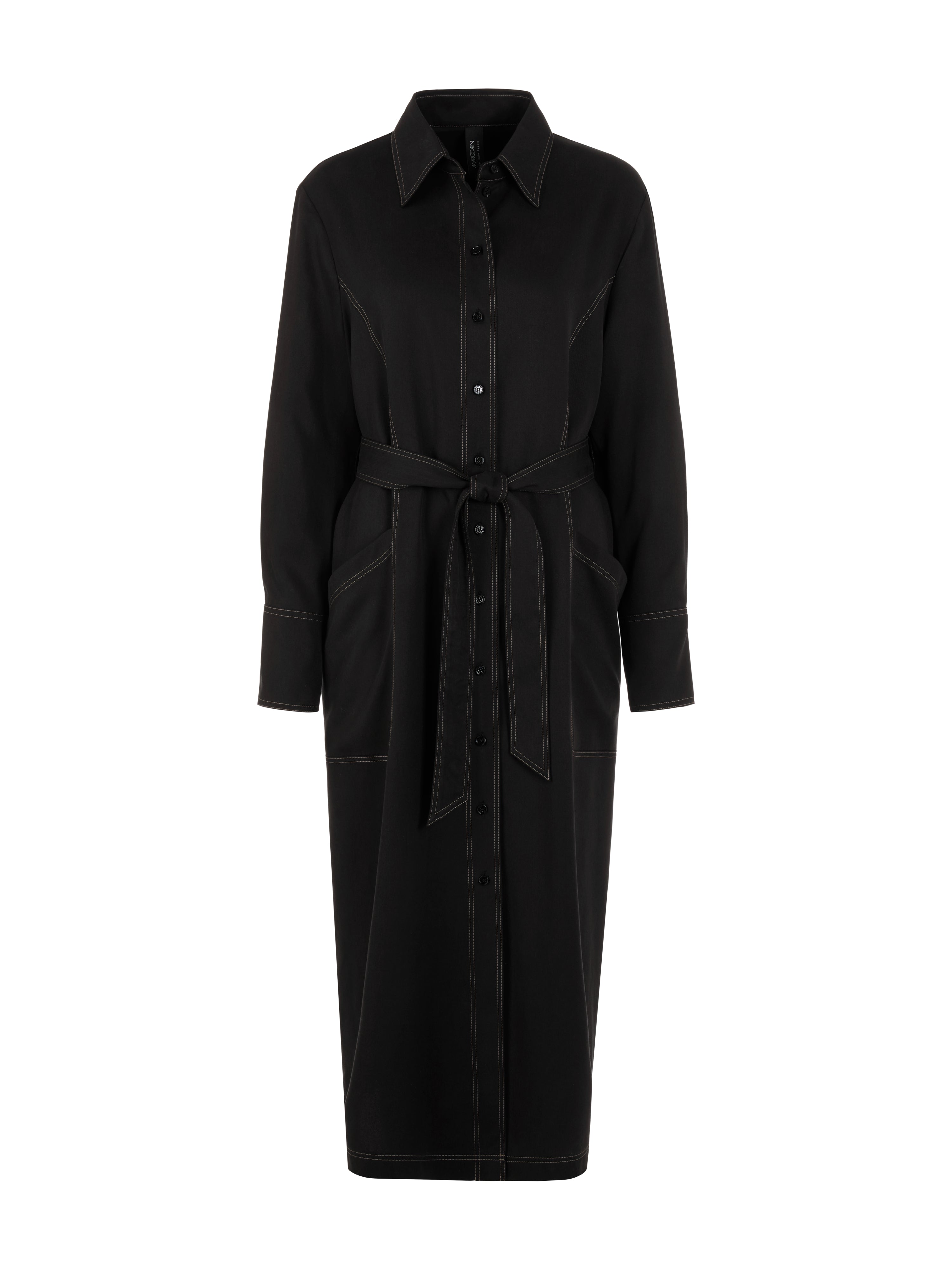 שמלת בלוזון באורך מידי בגזרה ישרה עם חגורת קשירההרכב: 100% ליוסלהדוגמנית בגובה 1.79 ולובשת מידה 3 של מארק קיין