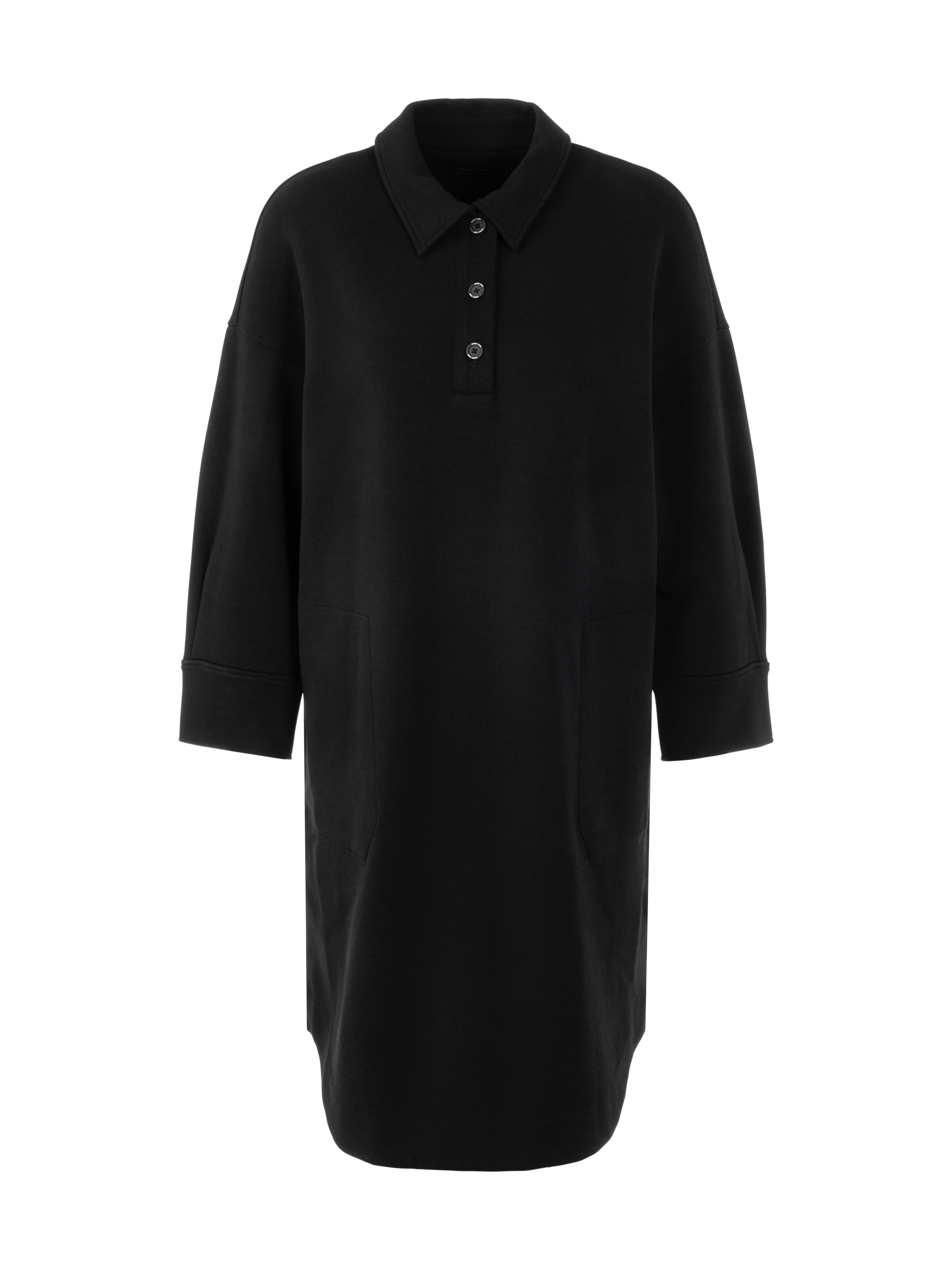 שמלת סווטשירט בעלת גזרה רחבה ומכפלת מעוגלת, עם שרוולי 3/4הרכב: 88% כותנה, 8% פוליאסטר, 4% אלסטןהדוגמנית בגובה 1.79 ולובשת מידה 3 של מארק קיין