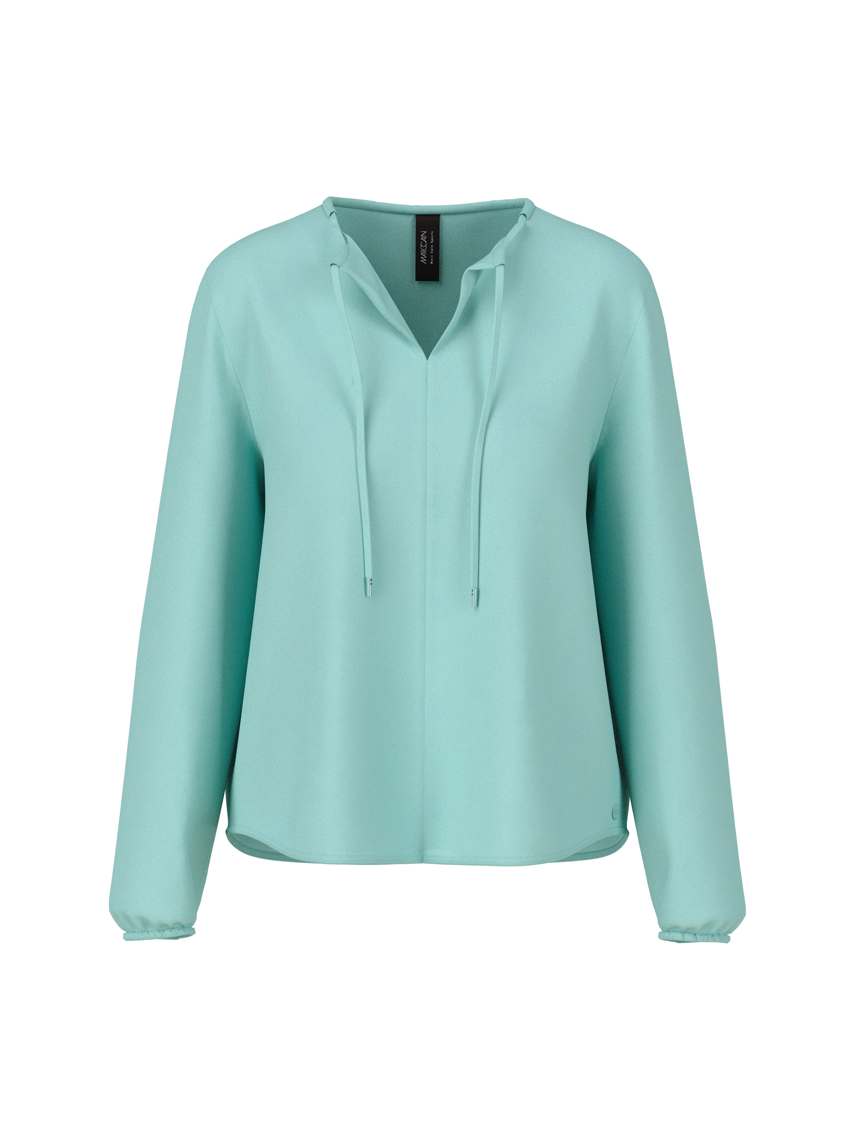 חולצה בגזרה רחבה עם שרוולים ארוכים וסרט לקשירה בצווארוןהרכב בד: 100% פוליאסטרהדוגמנית בגובה 1.79 ולובשת מידה 3 של מארק קיין