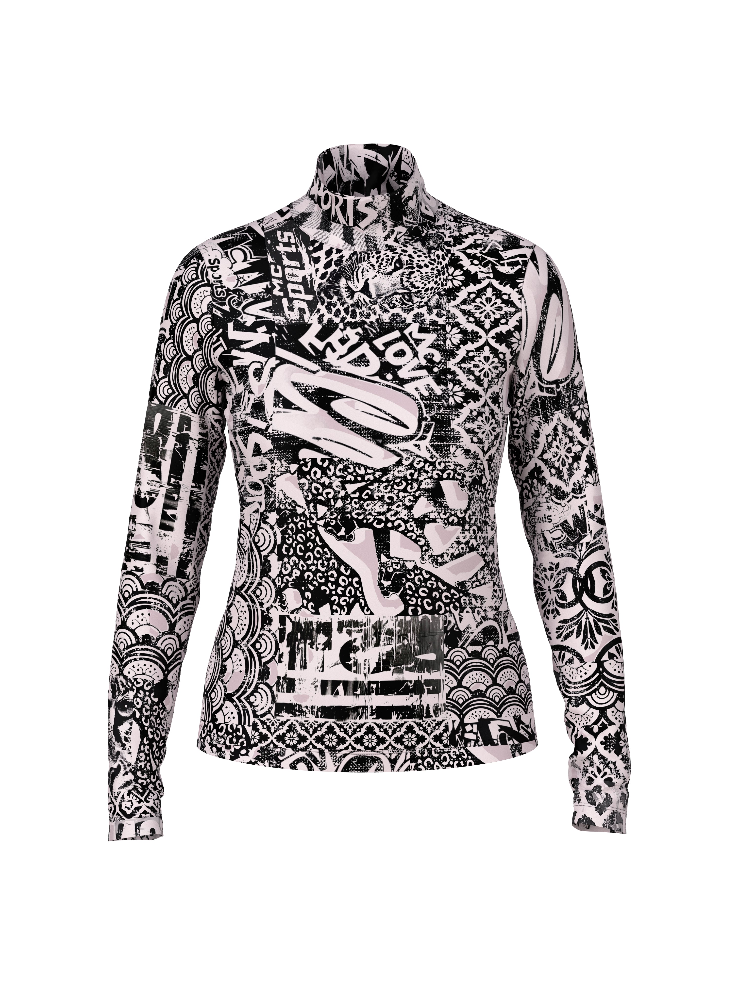 חולצת גולף בגזרה צמודה עם הדפס גרפיהרכב: 84% פוליאמיד, 16% אלסטןהדוגמנית בגובה 1.79 ולובשת מידה 3 של מארק קיין