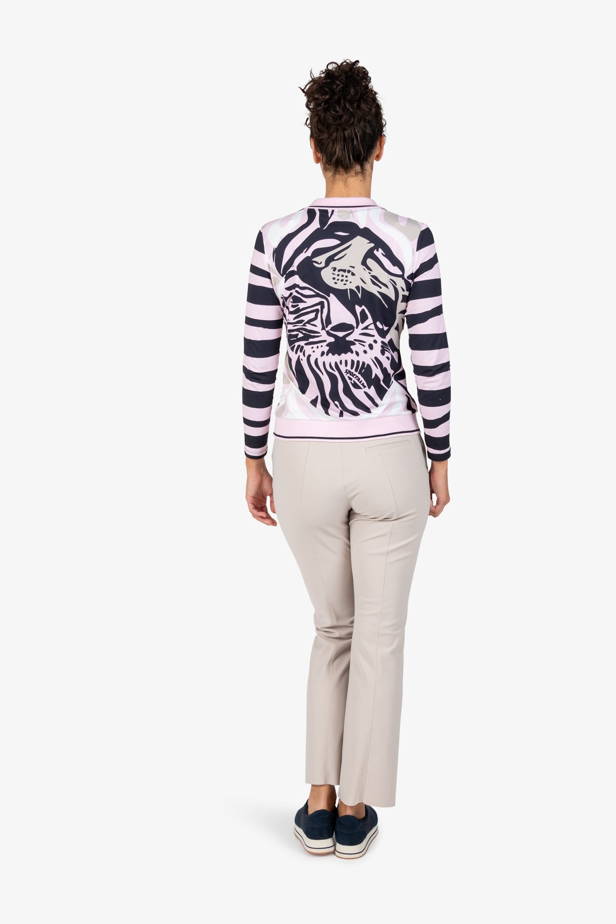 מכנסיים מבד ג'רזי עם רצועת גומי אלסטית בחלק האחוריהרכב: 73% פוליאמיד, 27% אלסטן