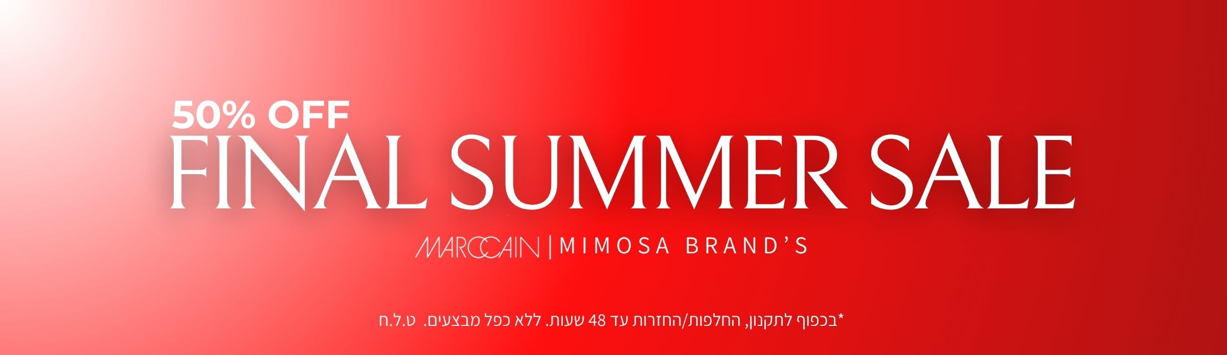 FINAL SUMMER SALE 50% OFF