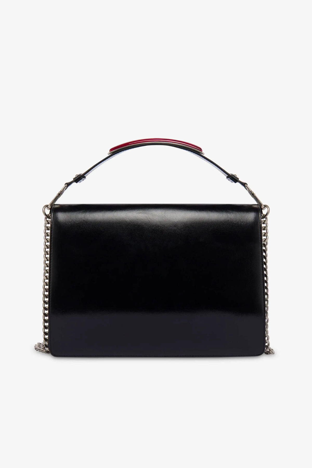 תיק יד מלבני בעיטור אבן חן אדומה על הרצועההרכב: 100% עור נאפהמידות:רוחב - 33 ס"מגובה - 24 ס"מעומק - 2 ס"מרצועת יד - 8 ס"מרצועת מתכת - 50 ס"מ