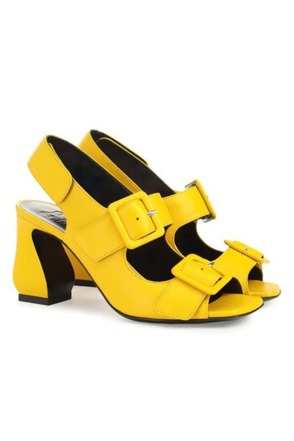 סנדלי עקב עם רצועות אבזם עבותהרכב: 100% עורגובה עקב: 8 ס"מ