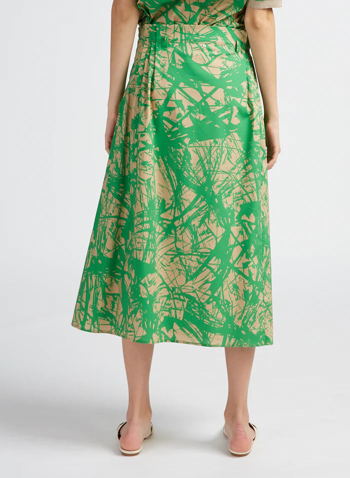 חצאית מידי עם פליסה במותןהרכב: 98% כותנה, 2% אלסטןהדוגמנית בגובה 1.75 ולובשת מידה 40 איטלקית