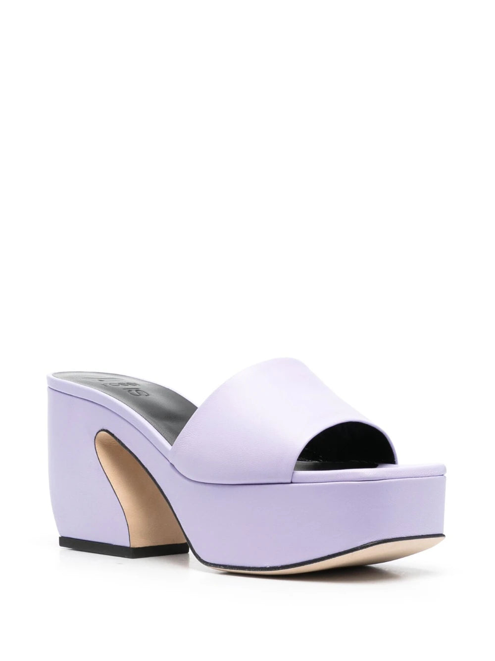 כפכפי פלטפורמה עם עקב מפוסלהרכב: 100% עורגובה: 9.5 ס"מ