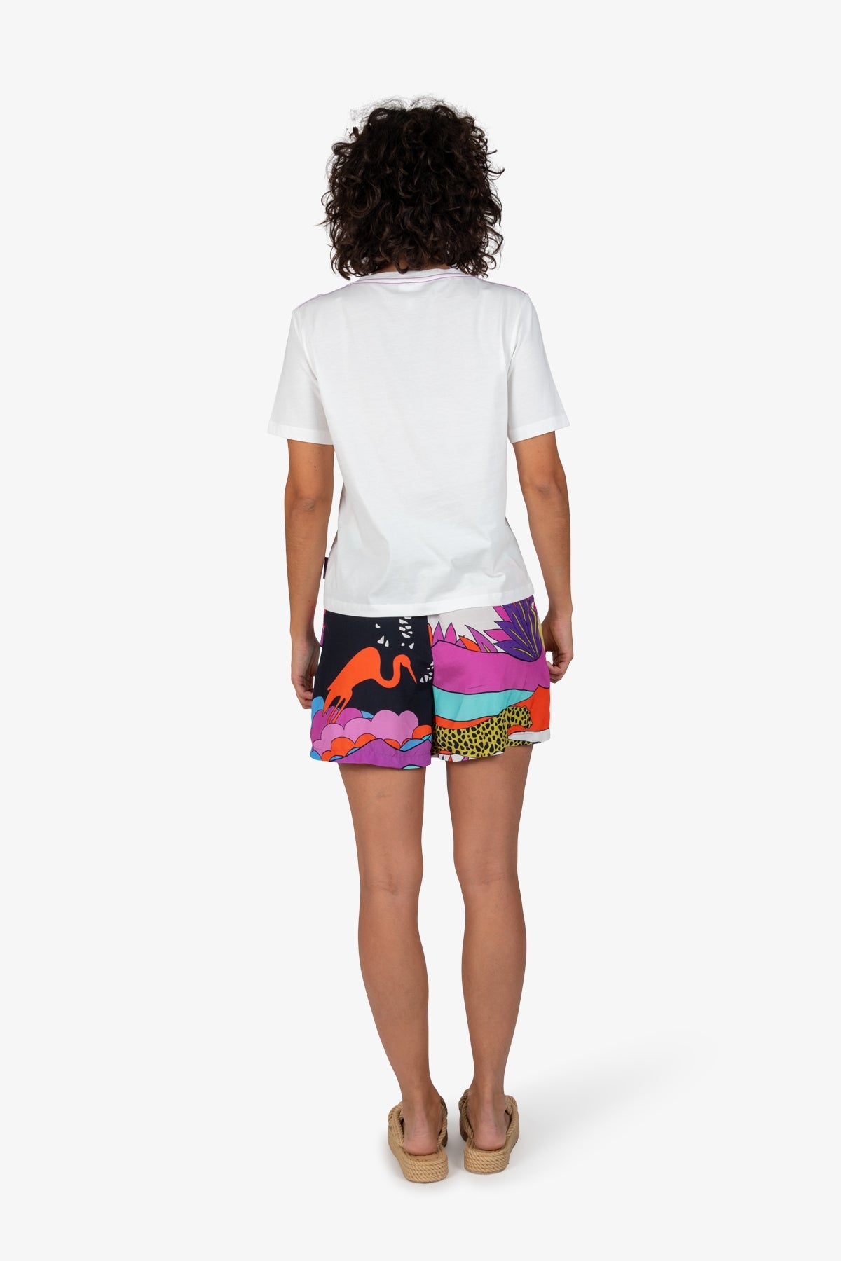 חולצת טי עם צווארון במפתח V בהדפס הרכב: 100% כותנה 