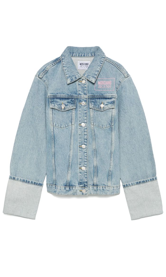 ג'קט ג'ינס עם כיסים ולוגו ורוד מוסקינו הרכב: 100% כותנה 