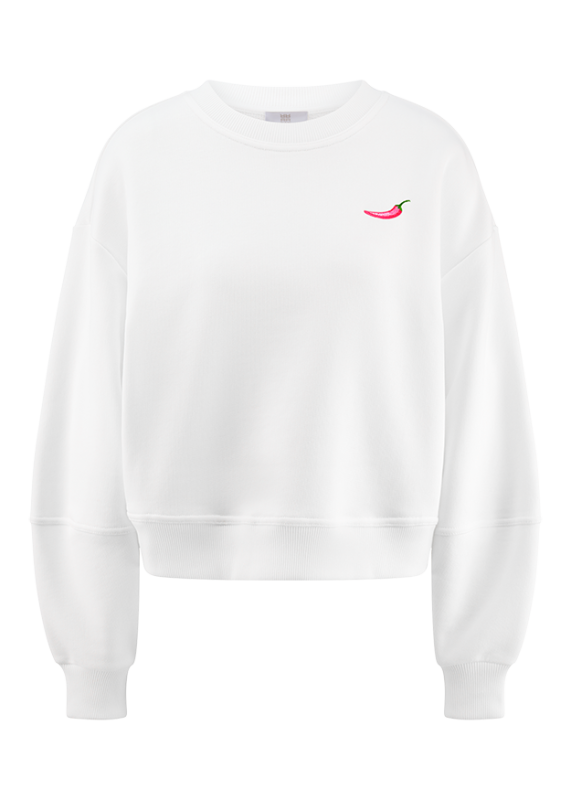 סווטשירט מבית המותג RIANI, מבד כותנה ג'רזי רך ואיכותי, בסטייל קז'ואל אופנתי, עם פרינט צ'ילי גדול בגב, ועיטור קטן בחזית. גזרה רחבה באורך המותן, עם צווארון עגול.הרכב: 100% כותנה אורגניתהדוגמנית בגובה 1.75 ולובשת מידה 36 אירופאית