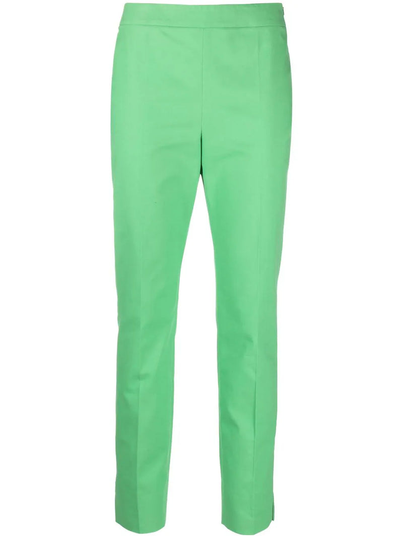 מכנסיים ירוקים מחוייטים בשילוב כותנה רגל צרה