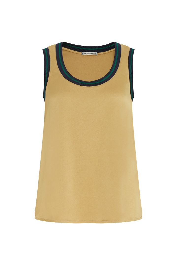 גופייה בגזרה רפויה עם סיומת סרוגההרכב: 96% אצטט, 4% אלסטןהדוגמנית בגובה 1.74 ולובשת מידה 2 של דייקורן