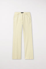 ג'ינס בצבע צהוב פסטל מכותנה רגל מעט רחבה סיומת פלייר