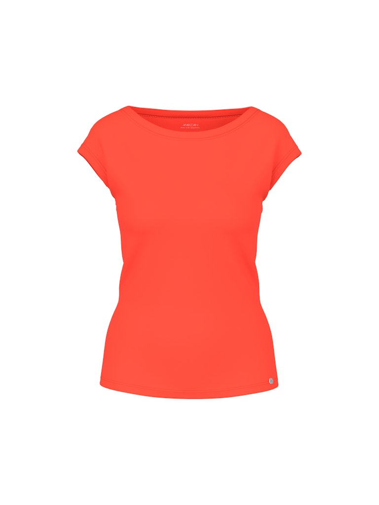 חולצת טישירט בגזרה צמודה לגוף, עשויה כותנה אלסטית נעימה ונוחה. עם שרוולים קצרים וצווארון עגול.הרכב: 95% כותנה, 5% אלסטןהדוגמנית בגובה 1.79 ולובשת מידה 3 של מארק קיין