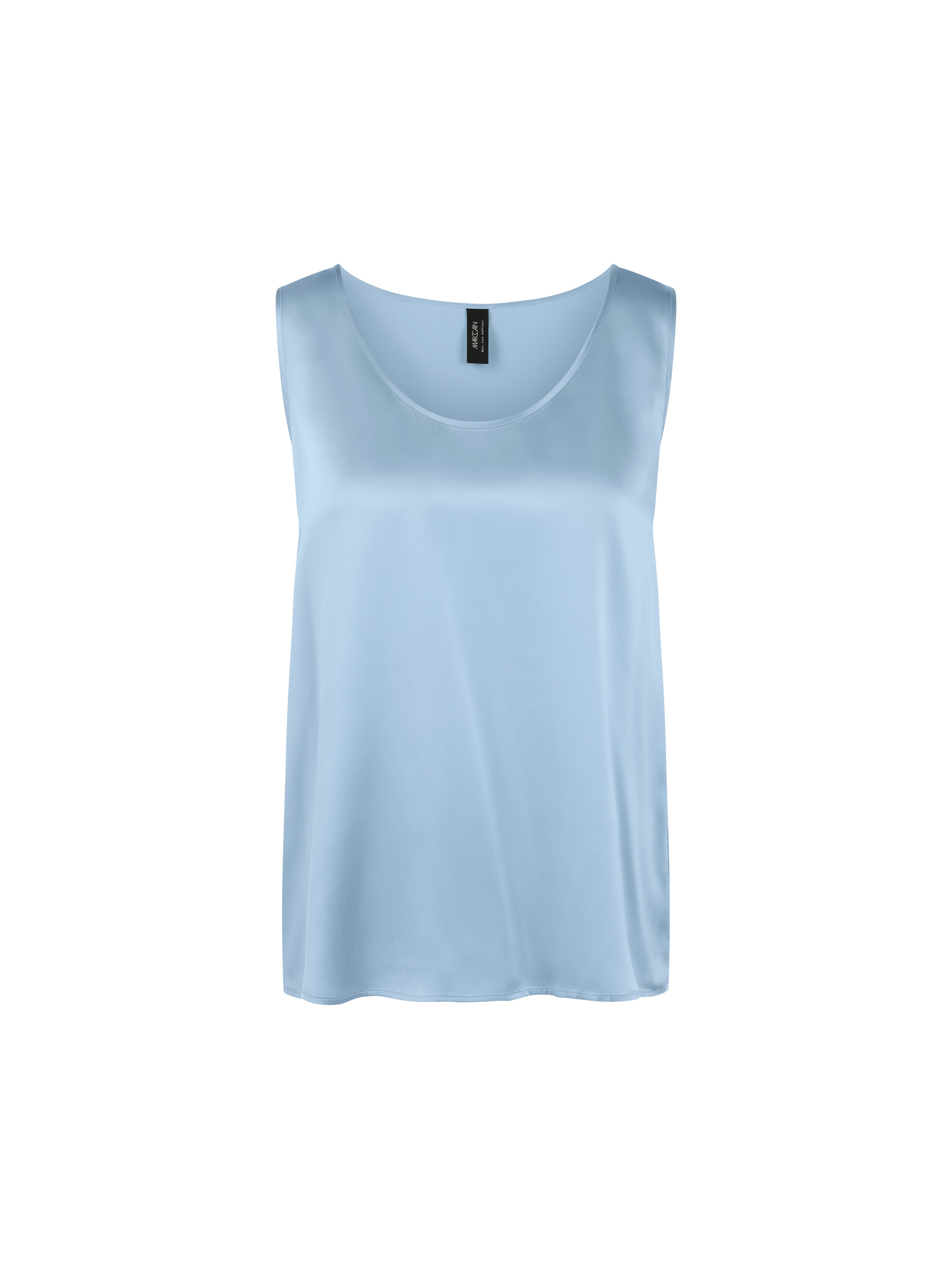 טופ משי עם צווארון עגולהרכב: 100% משיהדוגמנית בגובה 1.79 ולובשת מידה 3 של מארק קיין