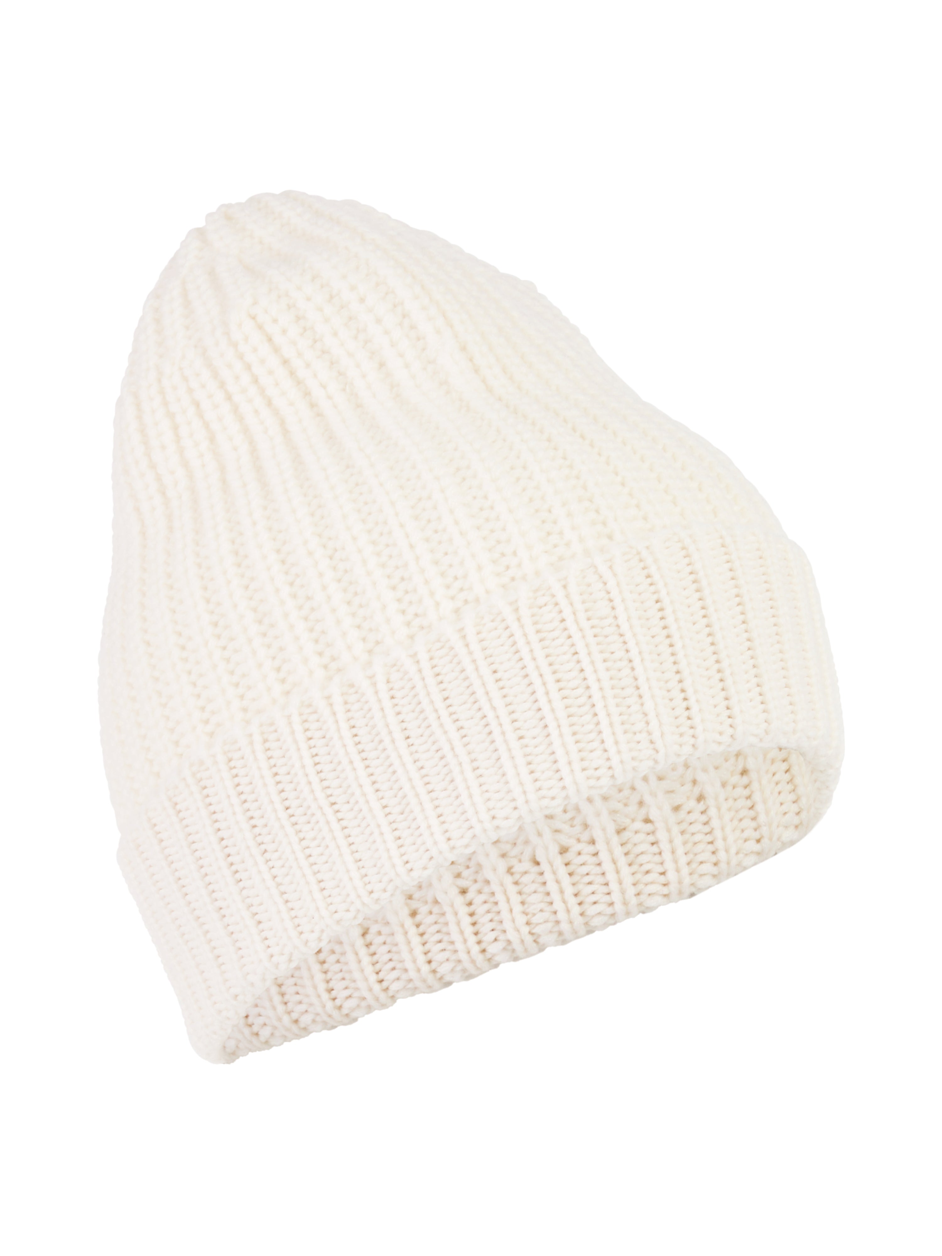 כובע ביני בגזרה קלאסית עם קיפול רחב בצבע שמנתהרכב בד: 50% צמר כבשים, 42% קשמיר, 8% משי