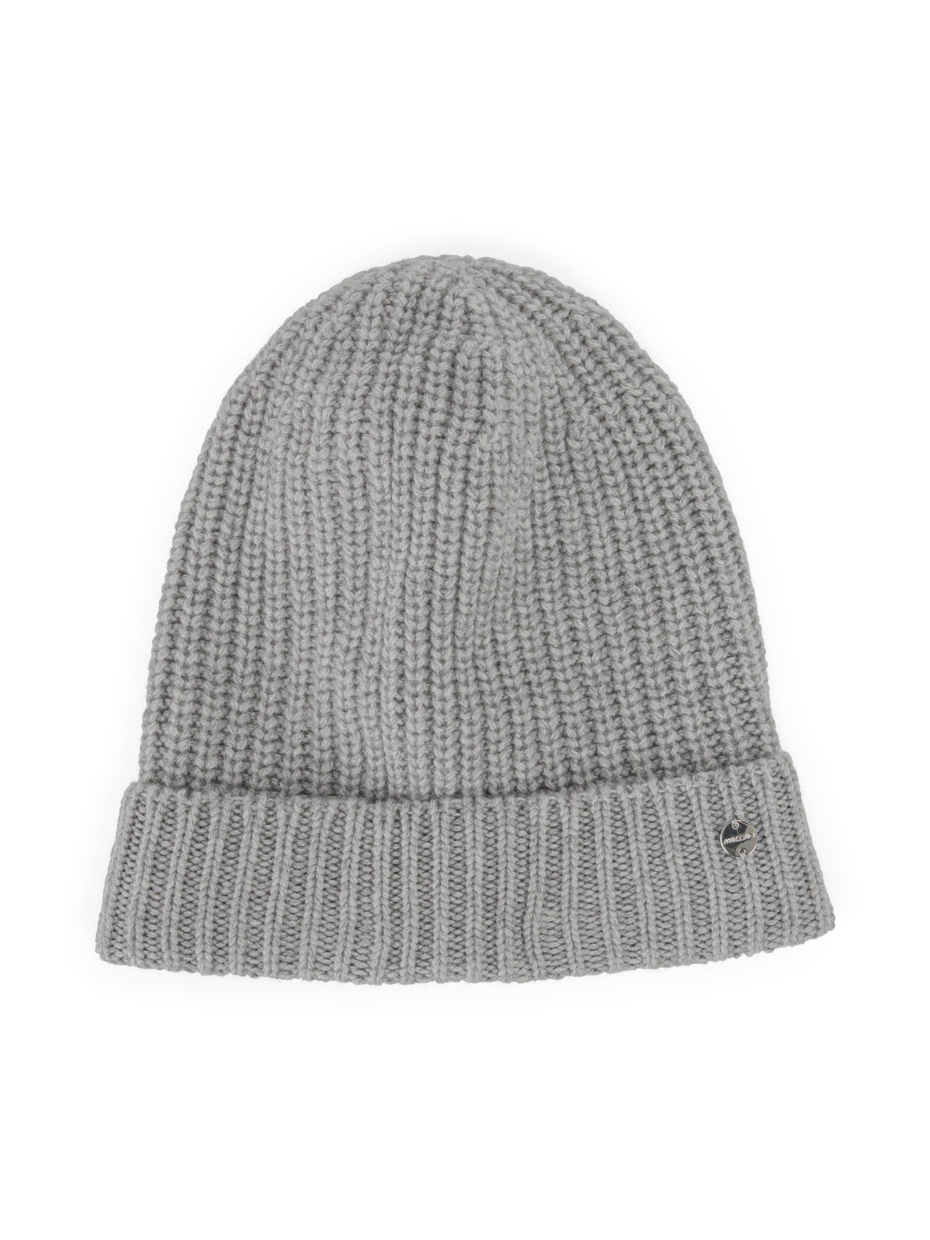 כובע ביני בגזרה קלאסית עם קיפול רחב בצבע אפורהרכב בד: 50% צמר כבשים, 42% קשמיר, 8% משי