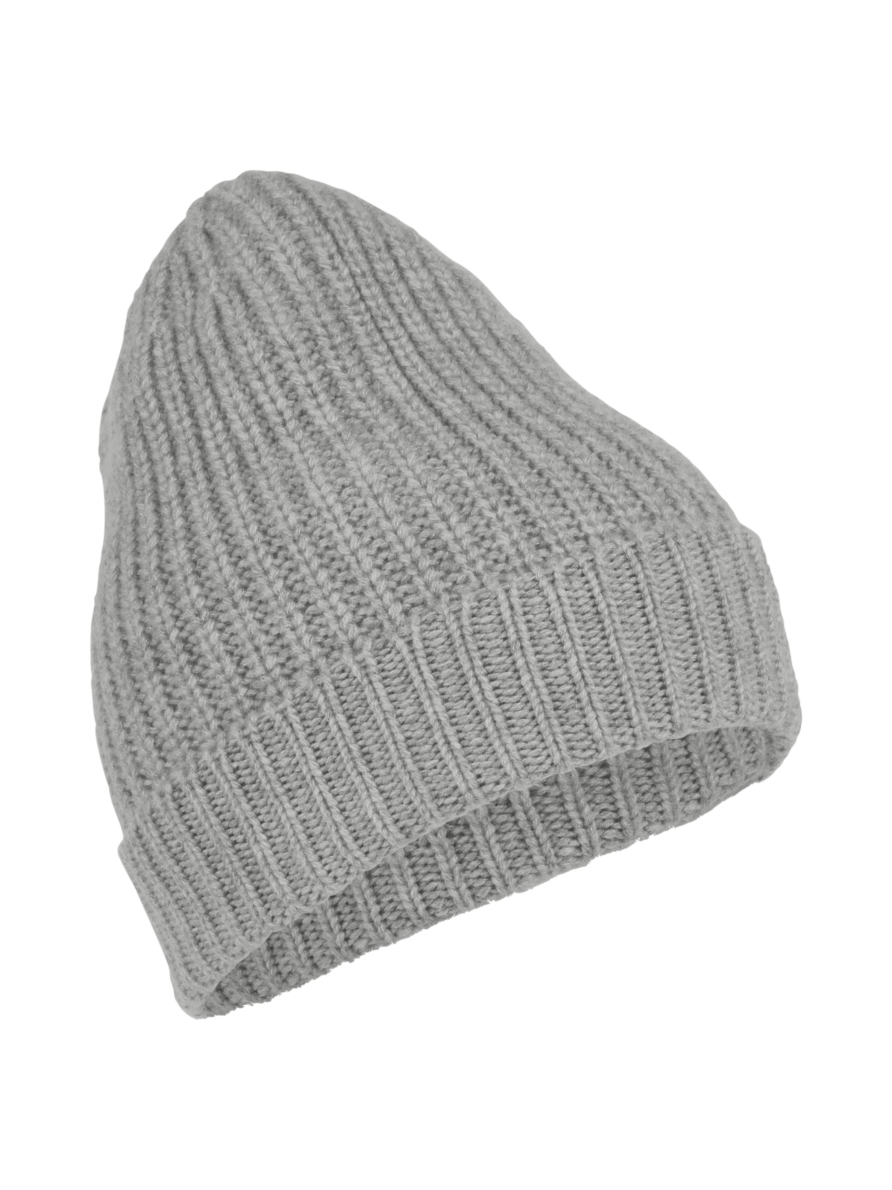 כובע ביני בגזרה קלאסית עם קיפול רחב בצבע אפורהרכב בד: 50% צמר כבשים, 42% קשמיר, 8% משי