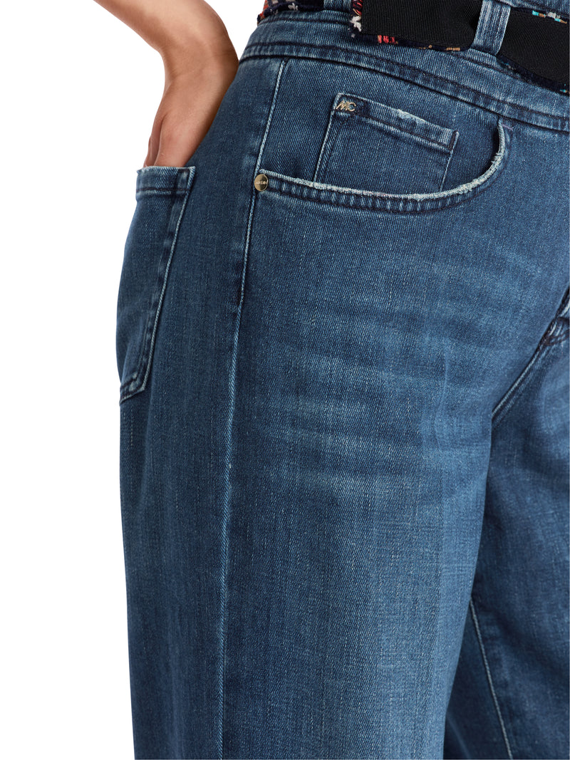 ג'ינס כחול משופשף "RETHINK TOGETHER" דגם WIGAN רגל רחבה