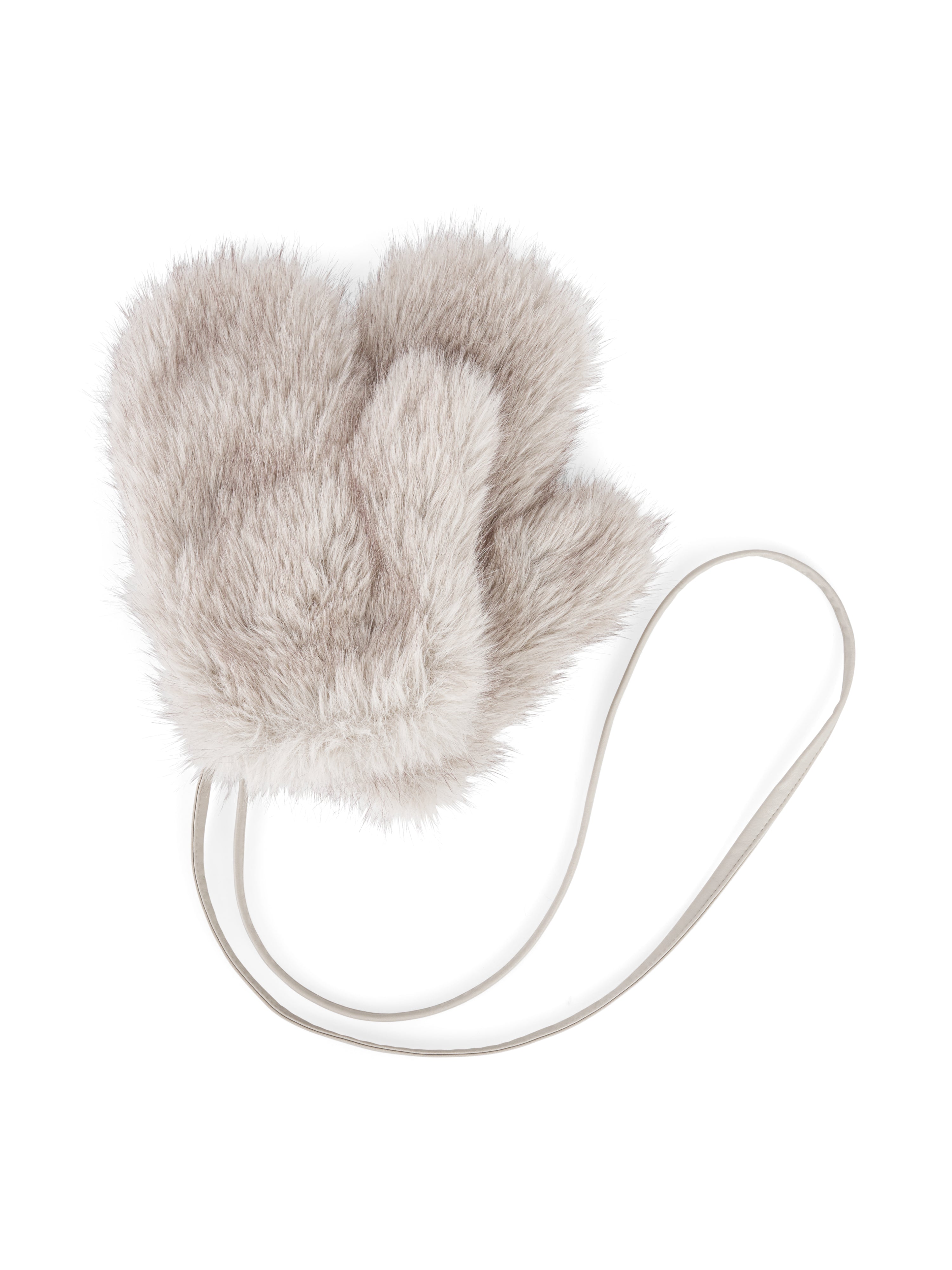 כפפות העשויות מדמוי פרווה, בגוון אפור - בז'הרכב: 100% פוליאסטר