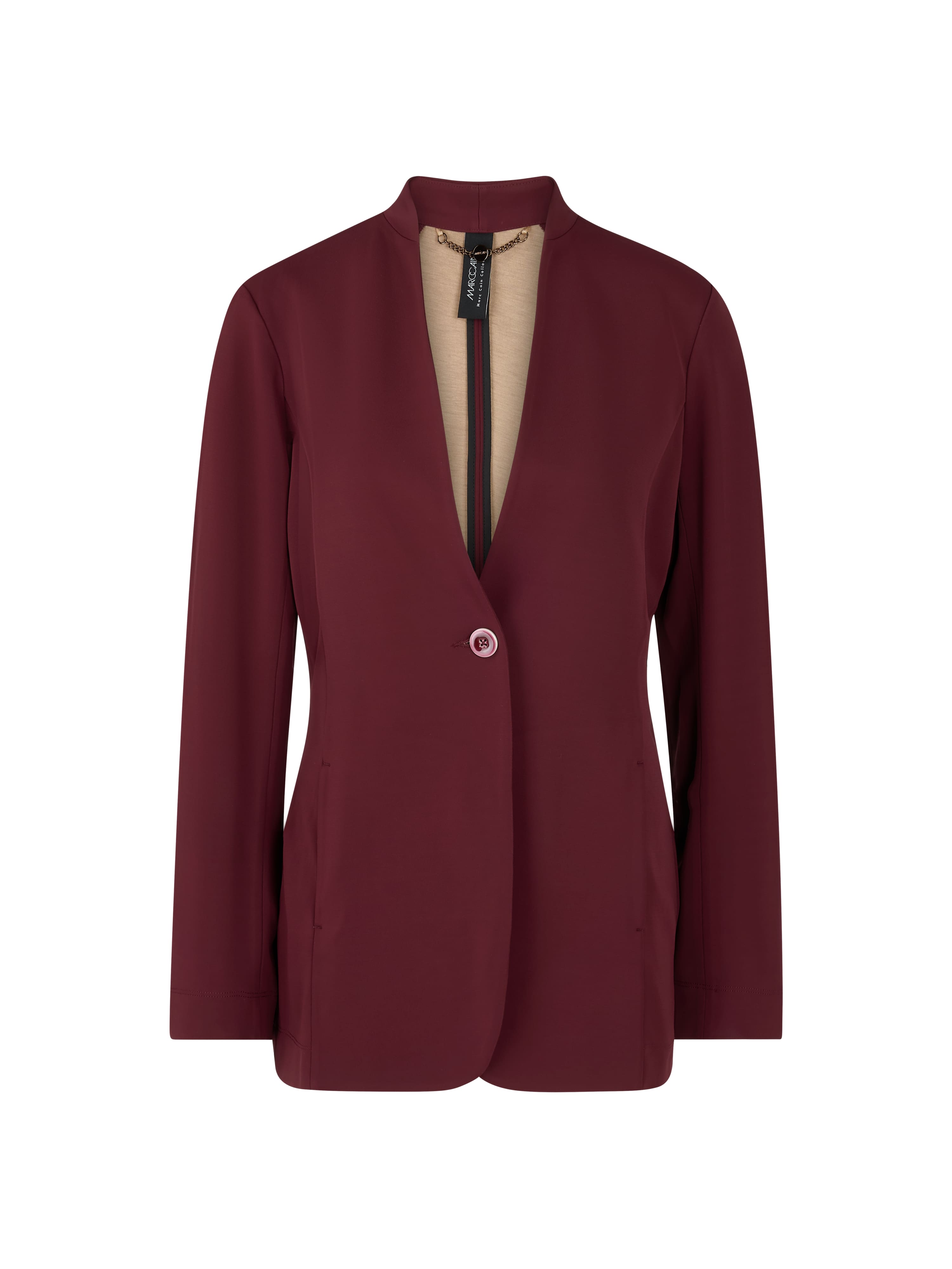 בלייזר מחויט עם סגירת כפתורים וכיסים צדדייםהרכב: 100% ויסקוזההדוגמנית בגובה 1.79 ולובשת מידה 3 של מארק קיין