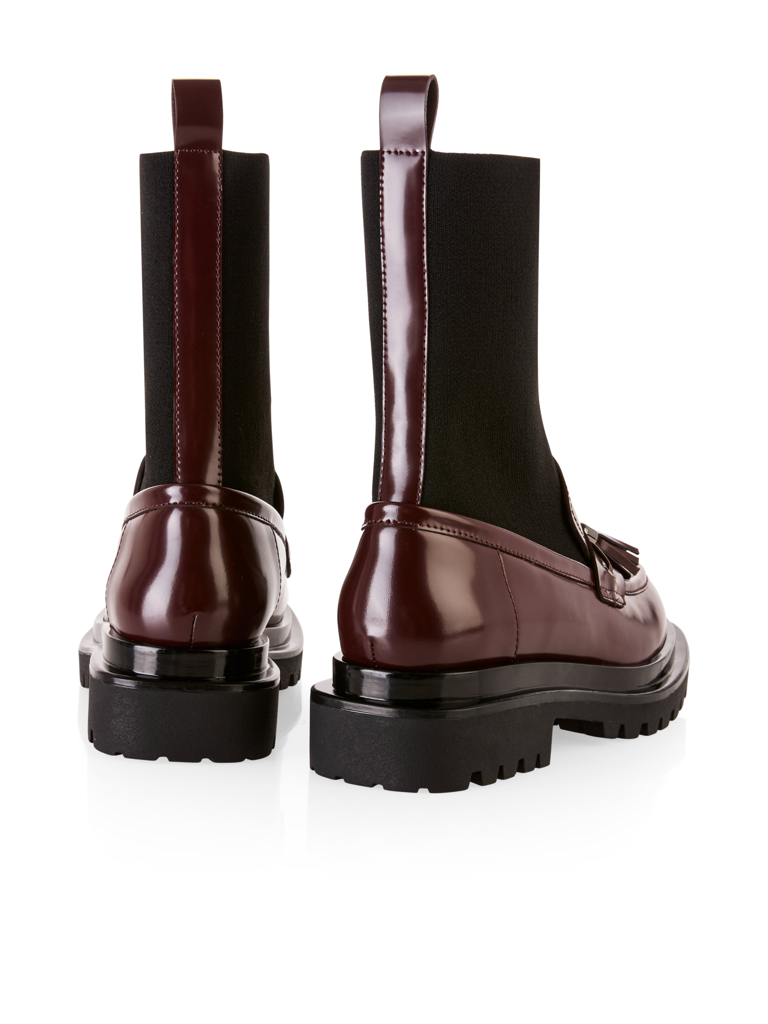 נעלי מוקסין עם חלק עליון סרוגהרכב: 55% עור, 45% פוליאסטרגובה העקב: 30 מ"מ