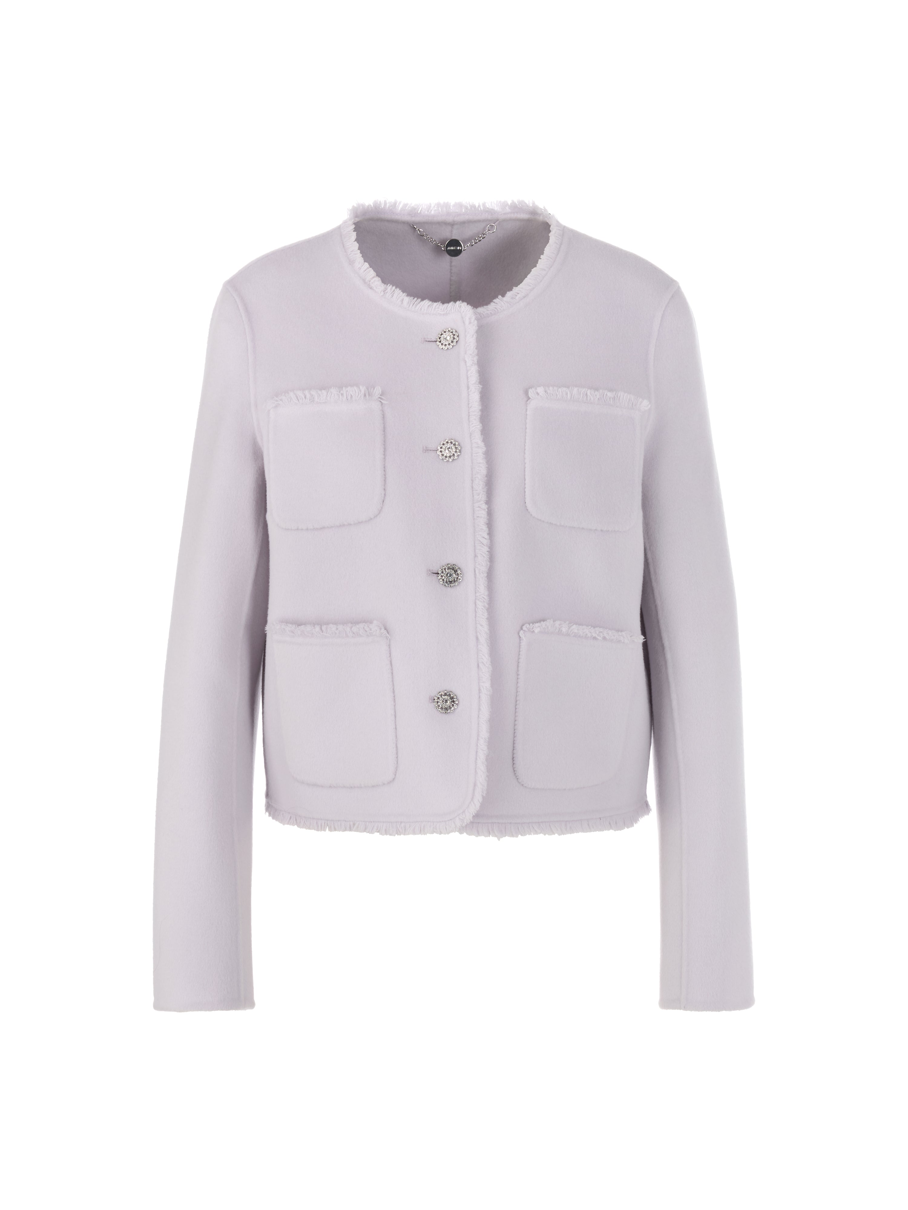 ז'קט בגזרה קצרה וצווארון עגולהרכב: 100% צמרהדוגמנית בגובה 1.79 ולובשת מידה 3 של מארק קיין