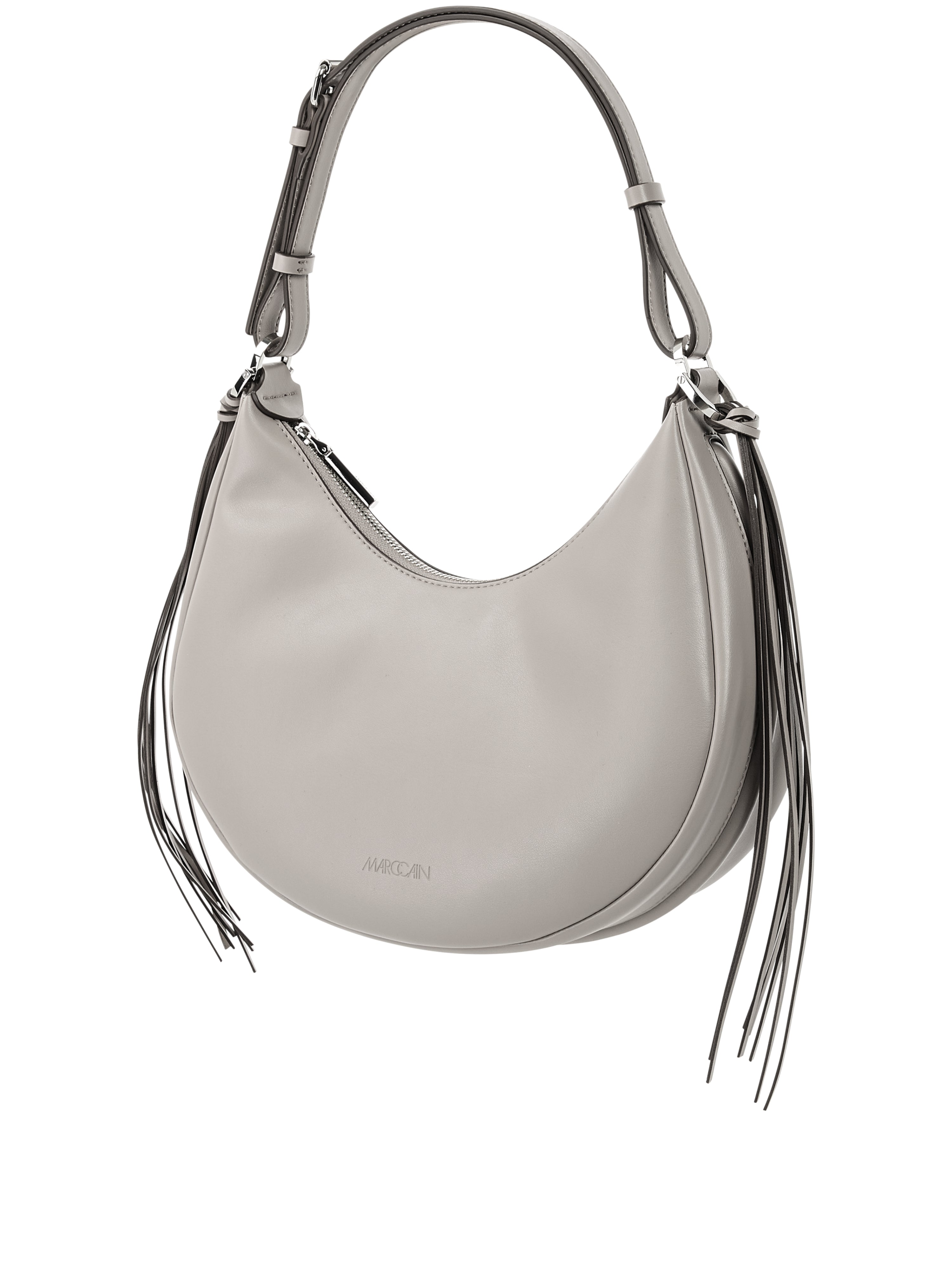  תיק כתף בצורת חצי ירח עם רצועה מתכווננת ופרנזים הרכב: 100% פוליאסטר, ציפוי פוליאוריטןמידות: 27*9*24 ס"מ