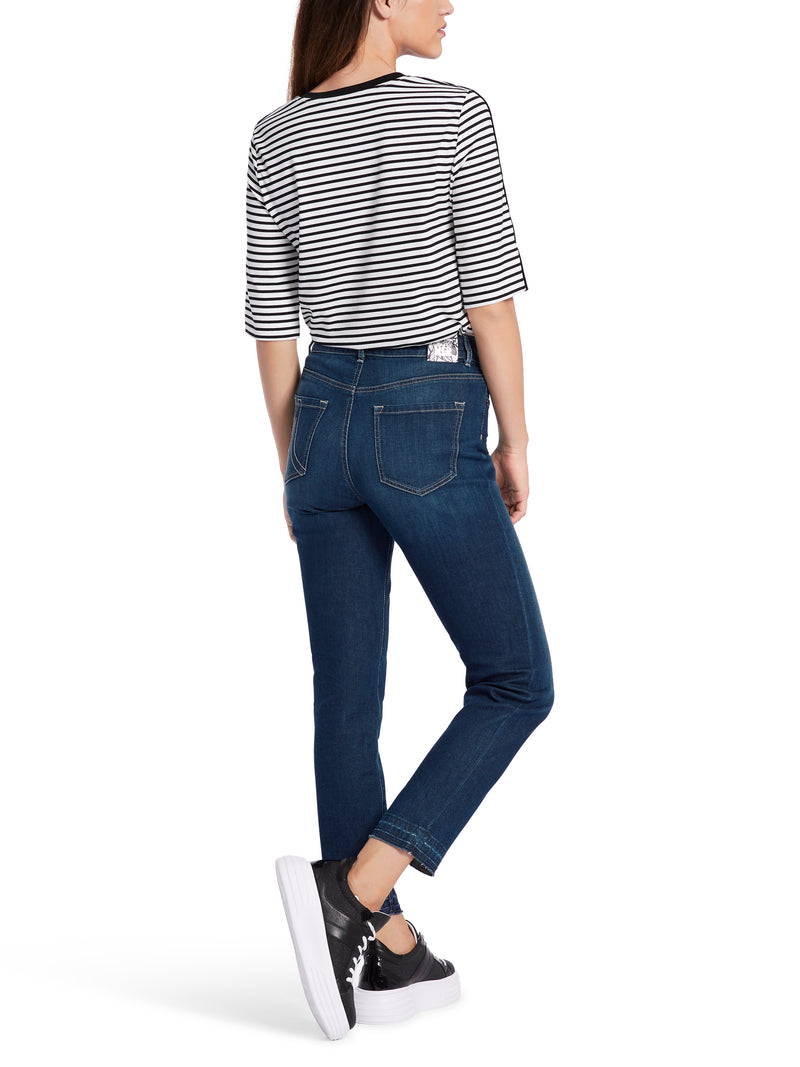 ג'ינס סלים פיט "RETHINK TOGETHER" דגם SILEA בצבע כחול כהה גזרה צרה