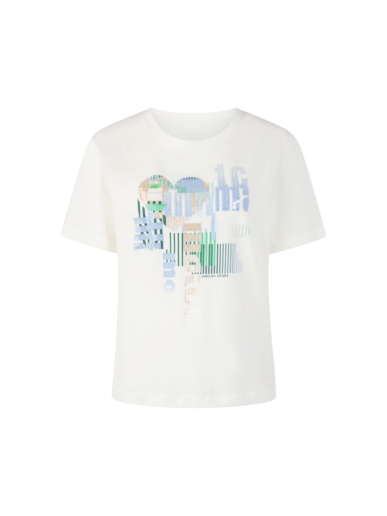 חולצת טישירט בגזרה רחבה, עשויה כותנה רכה ונעימה במיוחד. עם שרוולים קצרים, צווארון עגול, והדפס חזיתי צבעוני בשילוב רקמת פאייטים שקופים עדינה.הרכב: 100% כותנההדוגמנית בגובה 1.79 ולובשת מידה 3 של מארק קיין